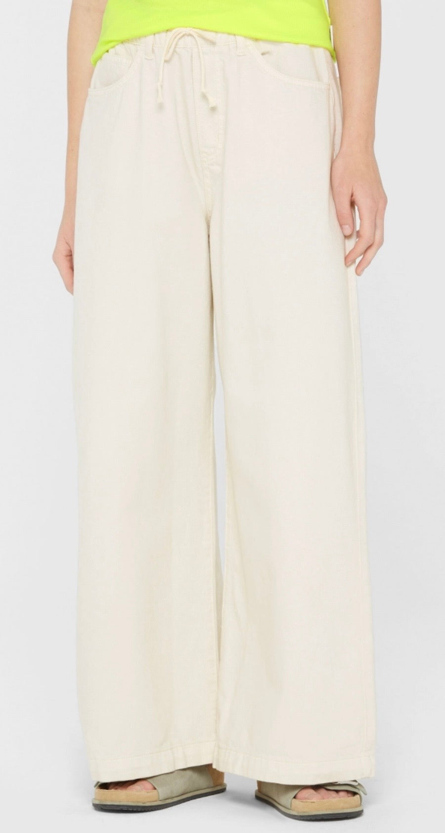 Senses The Label Jeans AL:EX Mid Waist Wide Leg Jeans cremefarben