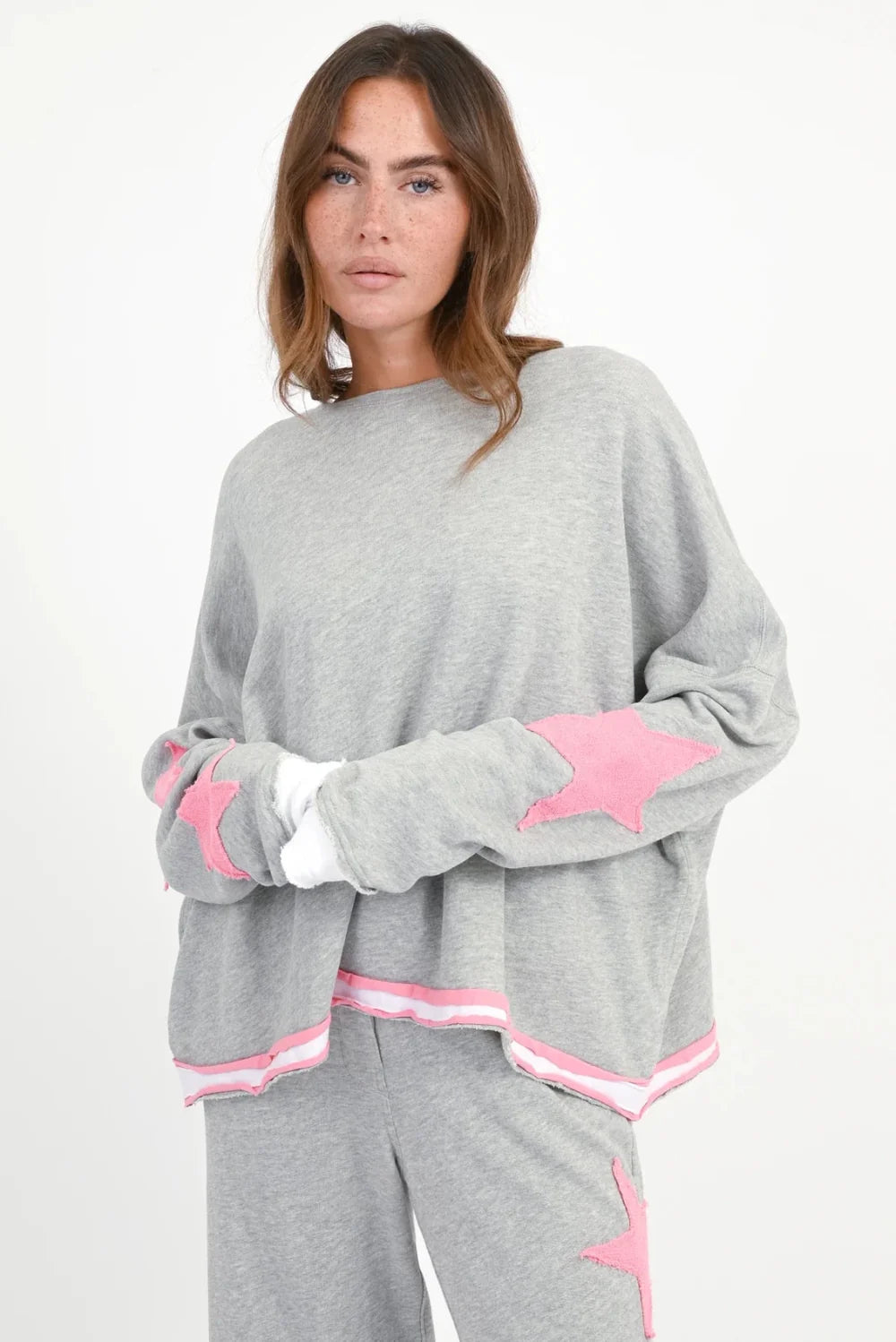 Love Joy Victory Sweatshirt Hopewell Sternen Patches grey Melange