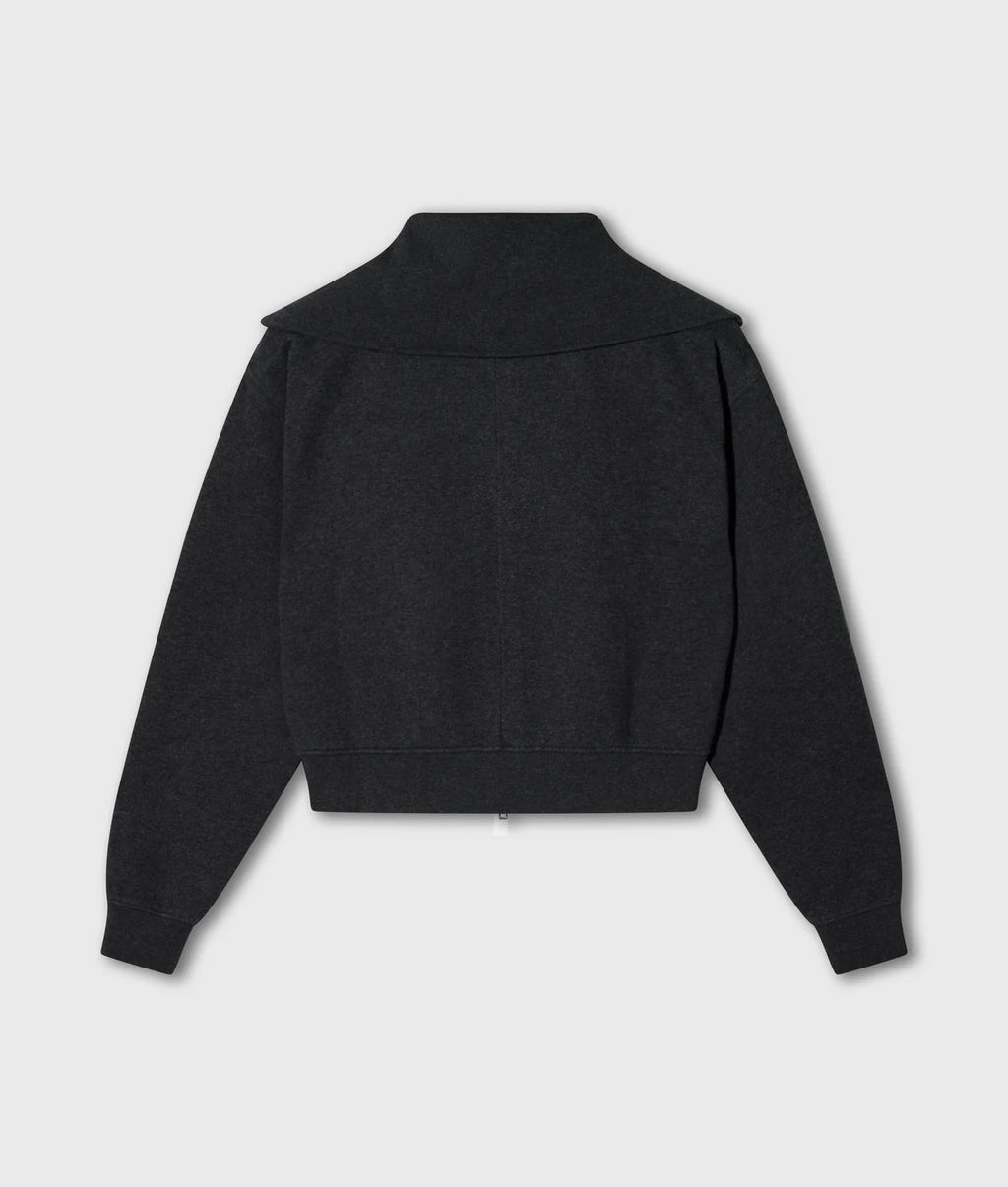 Zip Cardigan Baumwolle Fleece Antra Melee