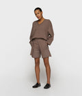 10 Days Belted Shorts Fleece Moonrock