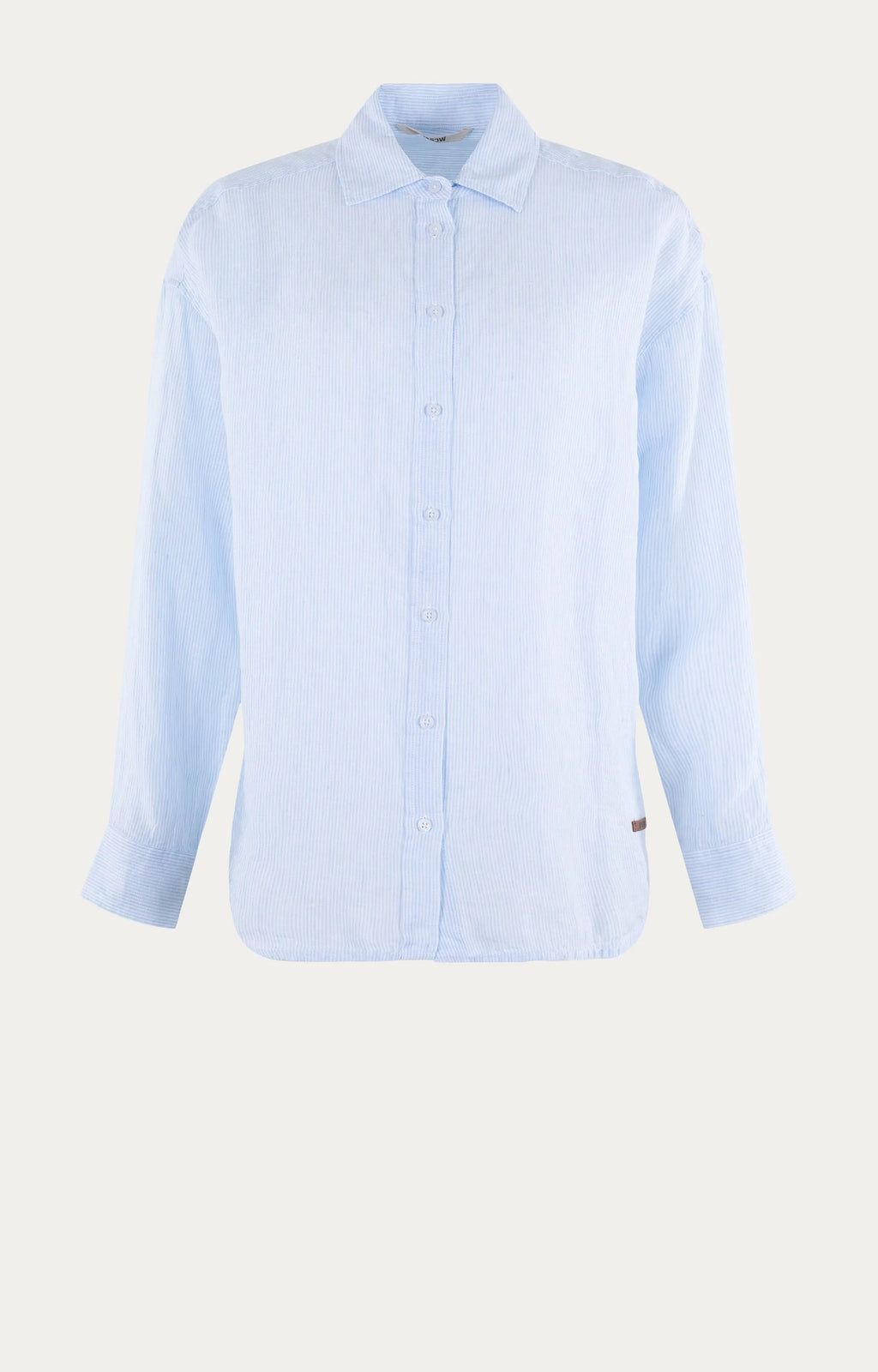 MSCW Moscow Bluse New Buttons Leinen hellblau