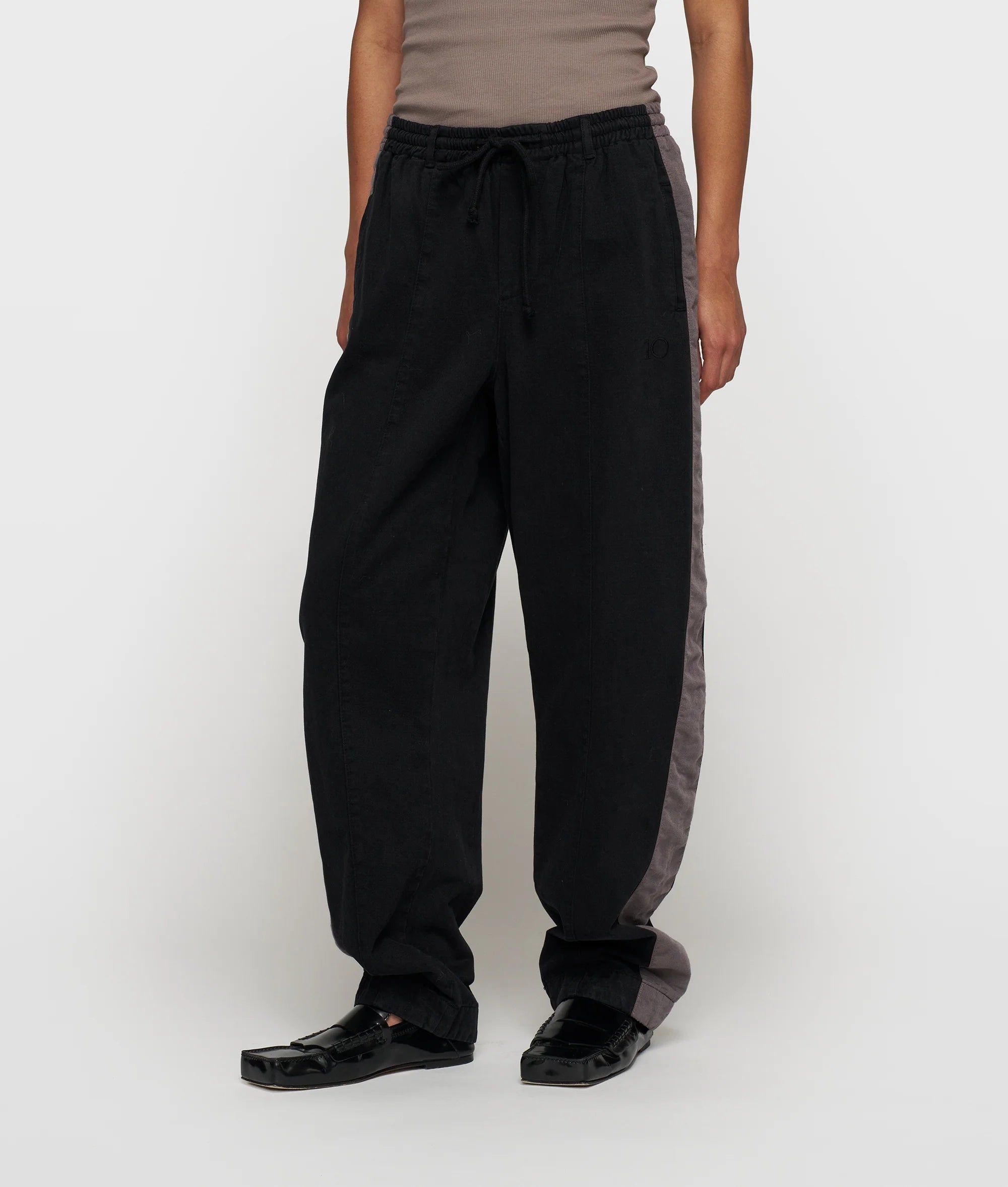 10 DAYS Wide Tapered Pants Twill Black