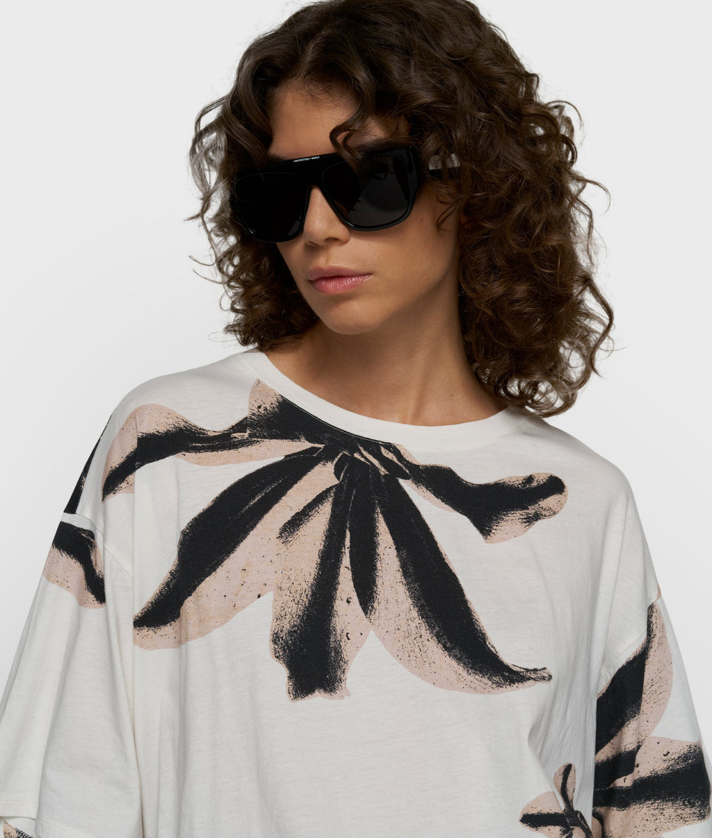 10 Days Oversized T-Shirt Flowers Ecru