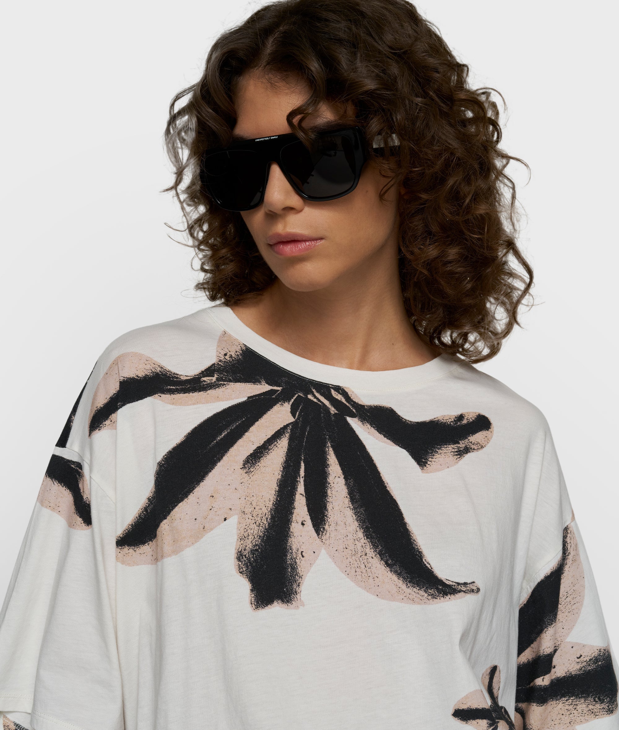 10 Days Oversized T-Shirt Flowers Ecru