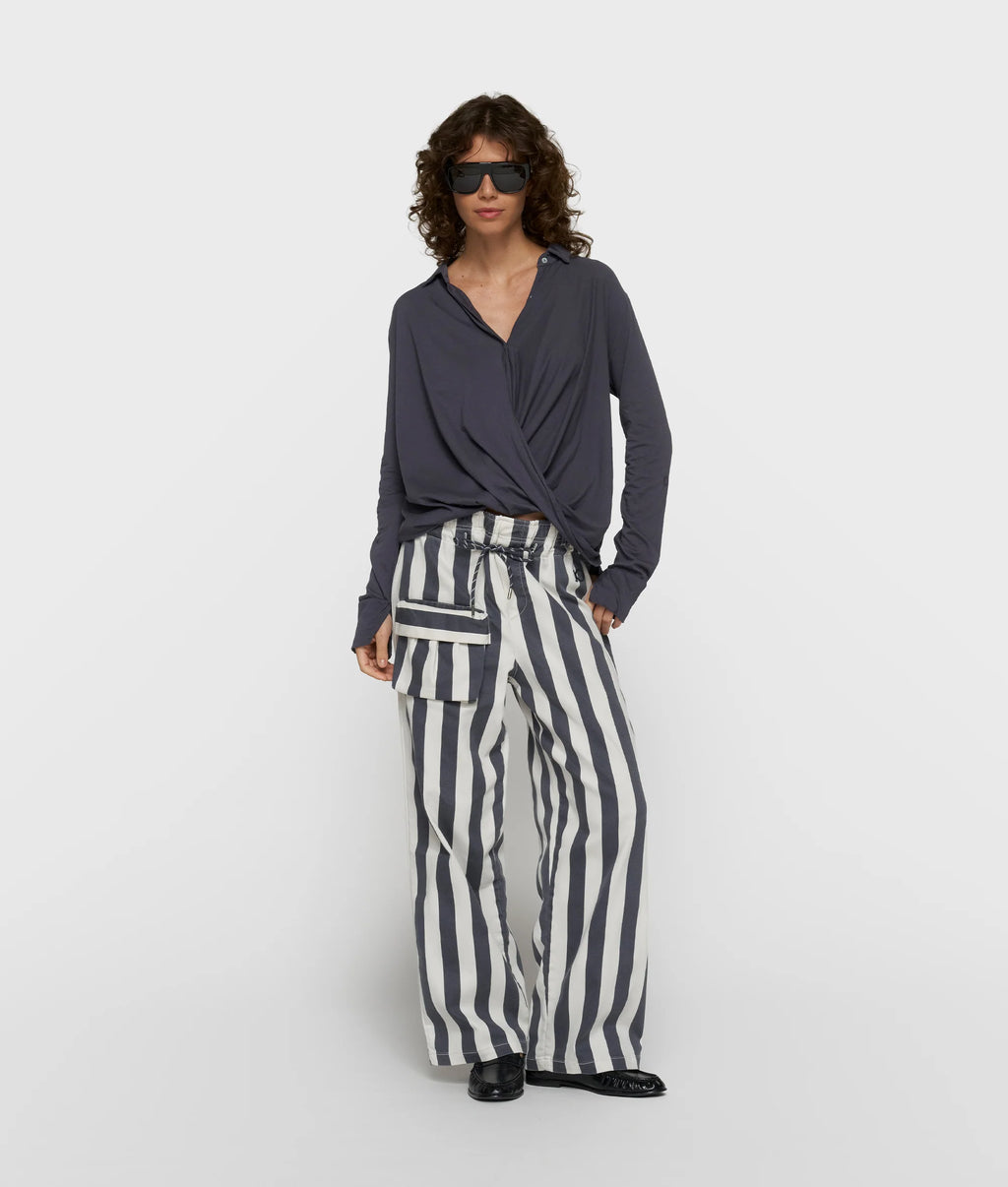 10 Days Wrap Bluse Steelblue