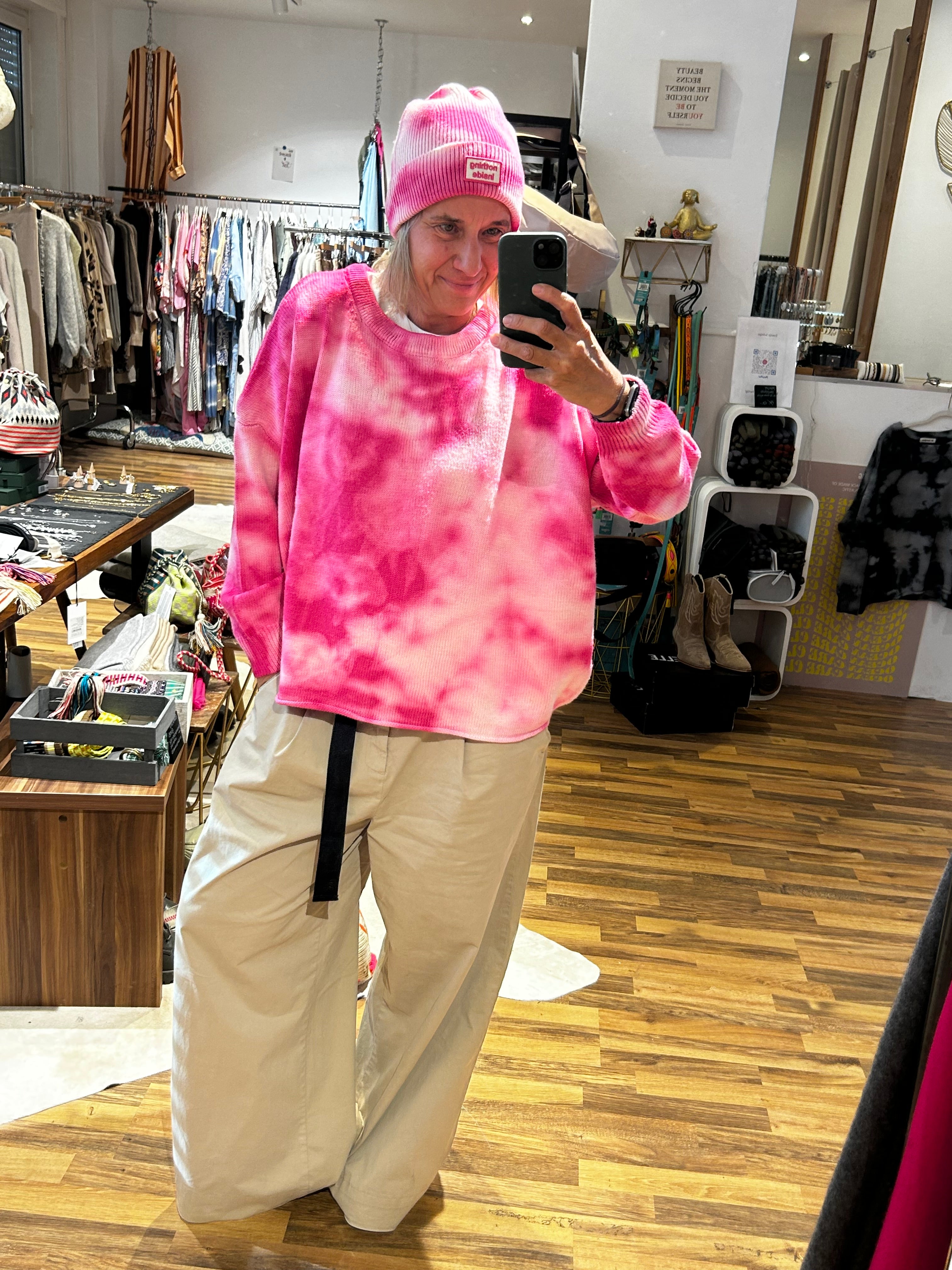 Liv Bergen Waterloo Spray Batik Strickpullover