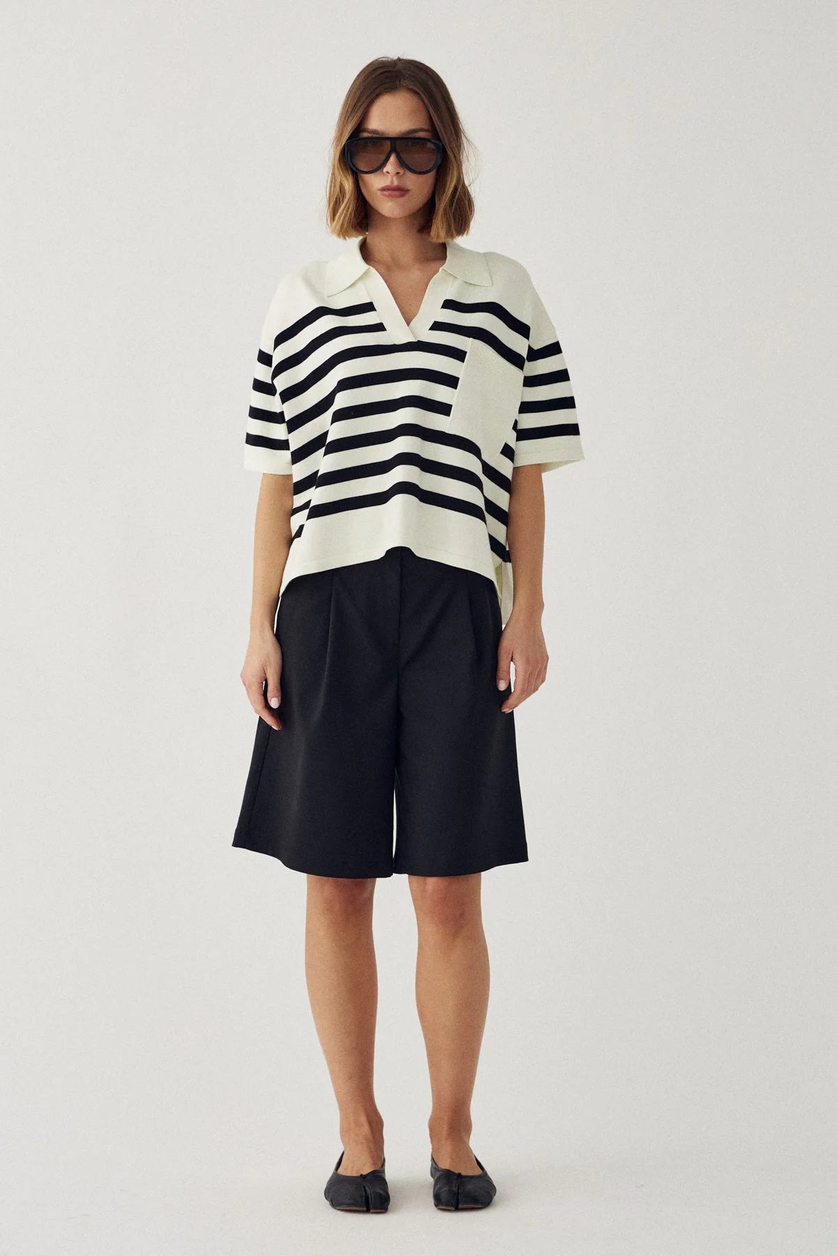 Noella N-Maryann Knit Darryll Black Stripe Strick Shirt