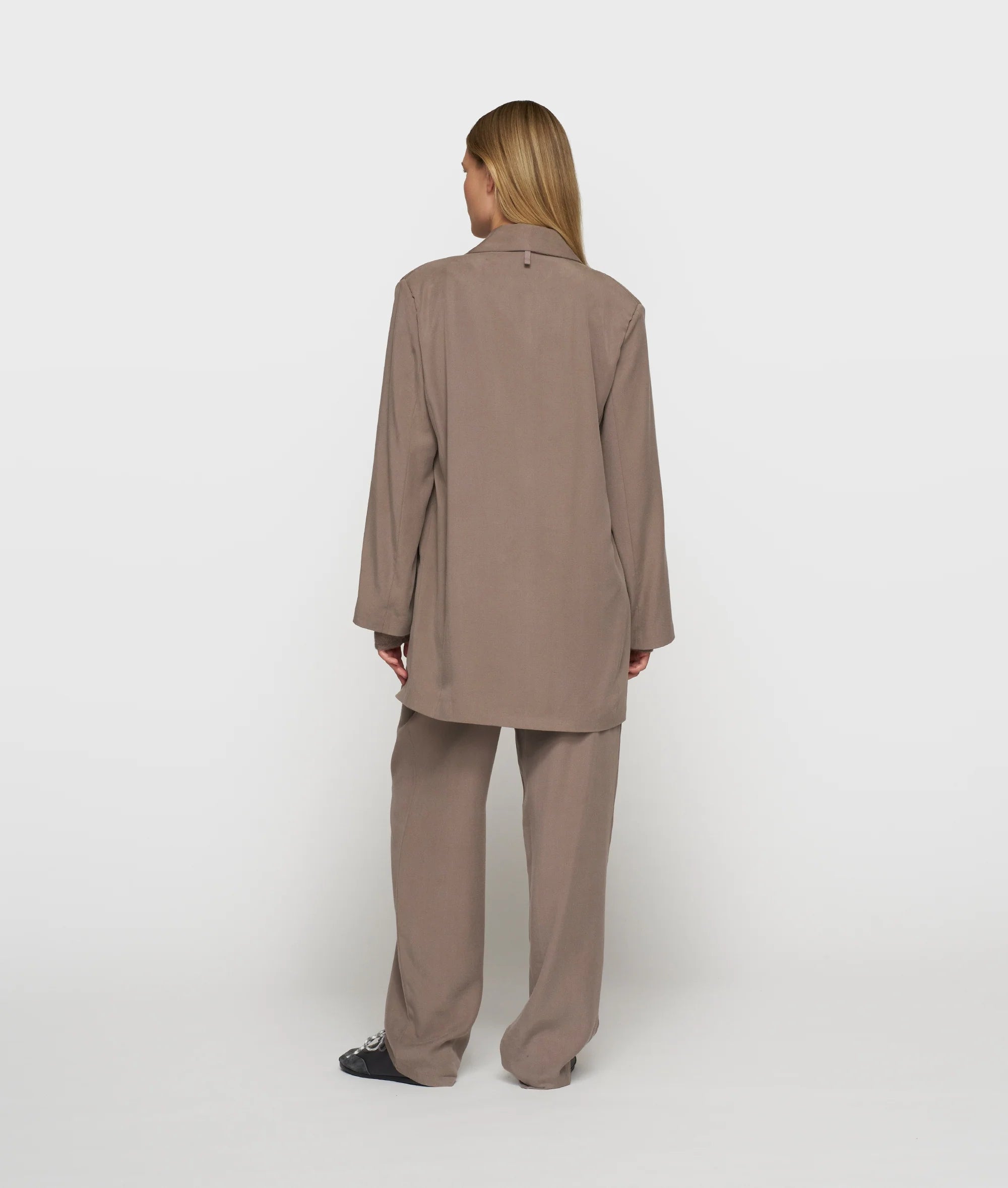 10 DAYS Long Flowy Blazer Lyocell Moonrock