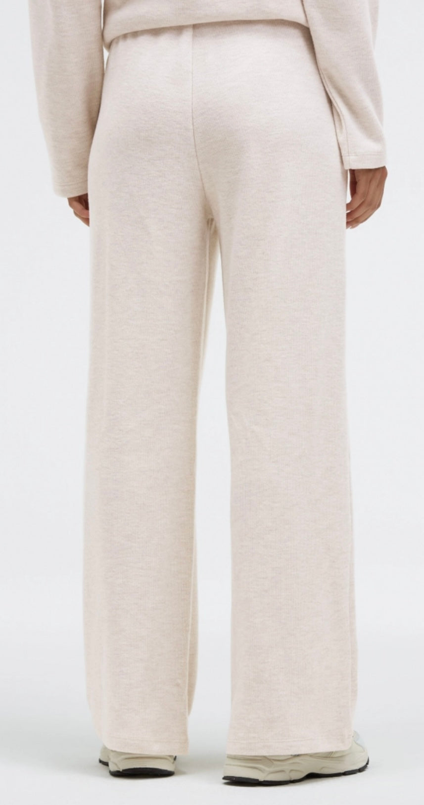 Senses The Label Wideleg Pants POLA:RIS aus Jersey Rippstrick Buttercreme Melange