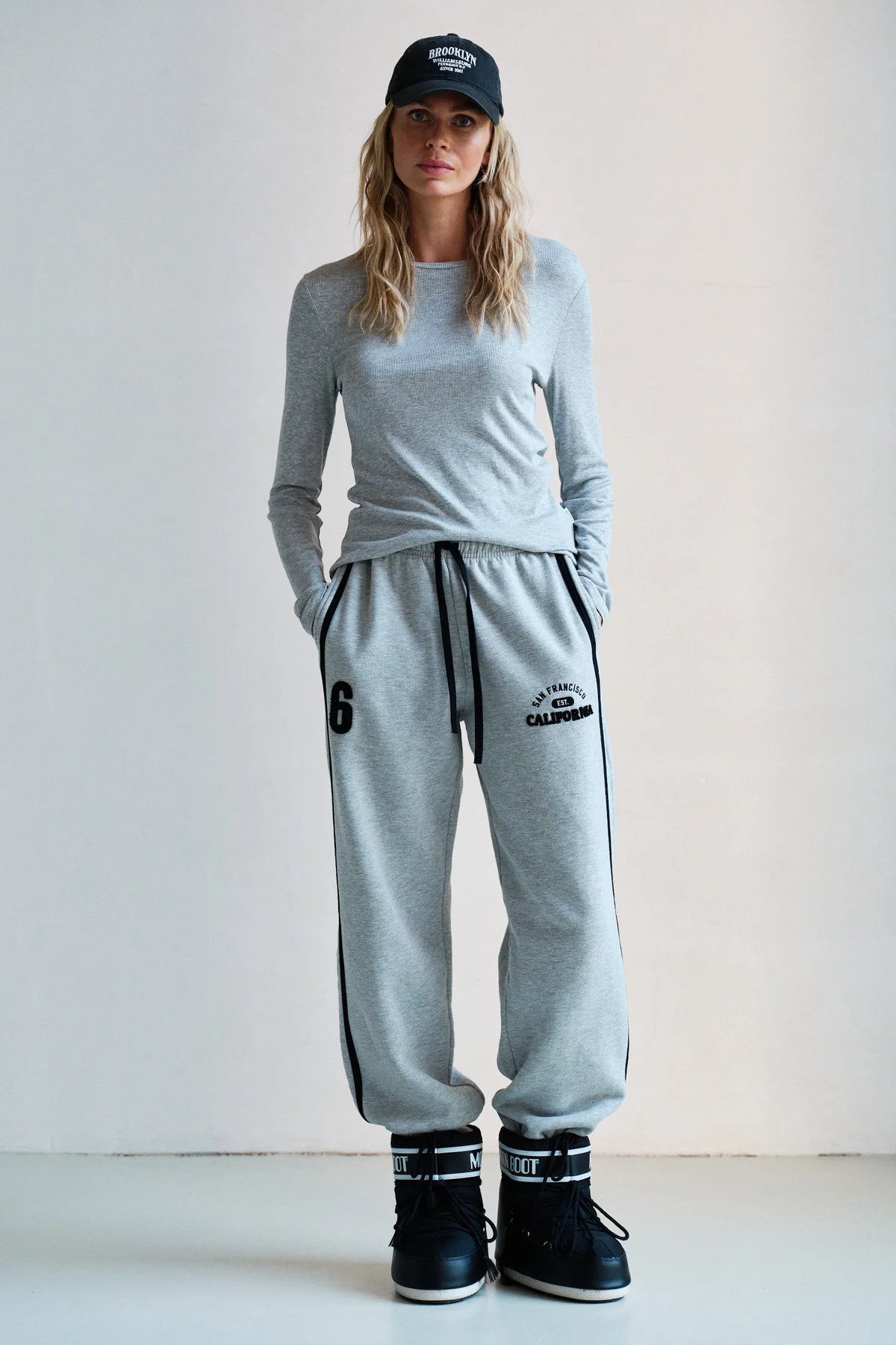 Penn&ink Joggpant Hose grau Melange Schwarz  (W26F1991LTD)