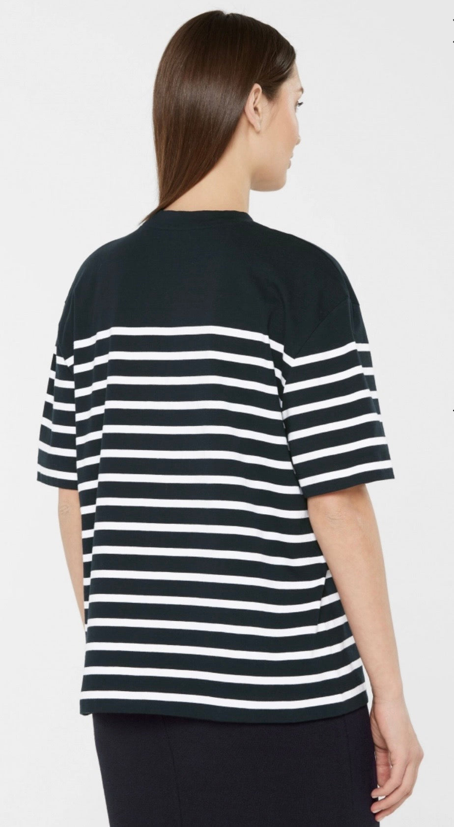 Senses The Label Oversized T-Shirt TEC:LA mit Streifen-Design night navy / opticwhite
