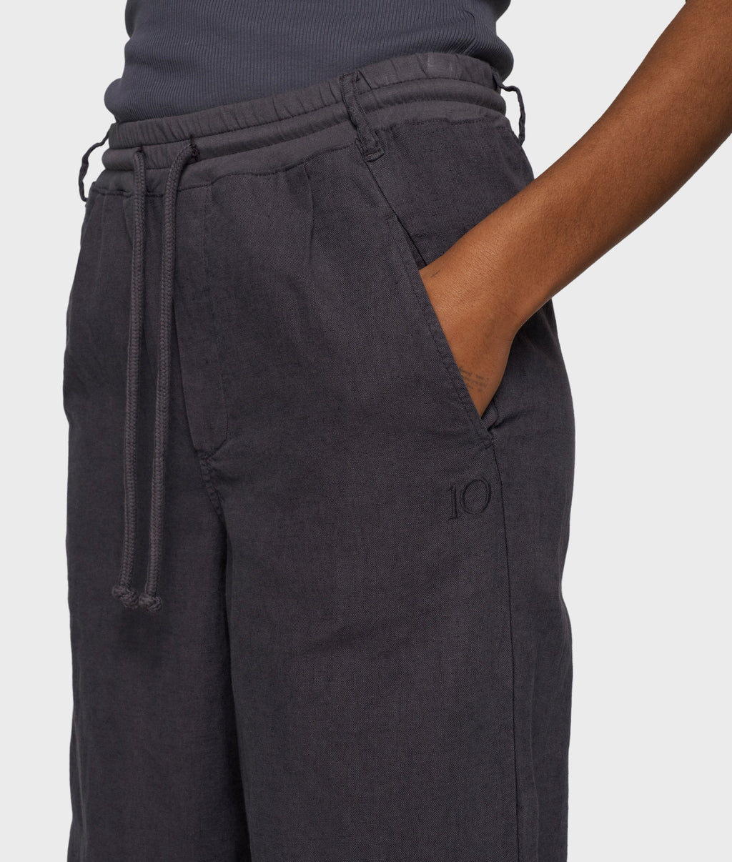 10 Days Cotton Linen Hose Steel Blue