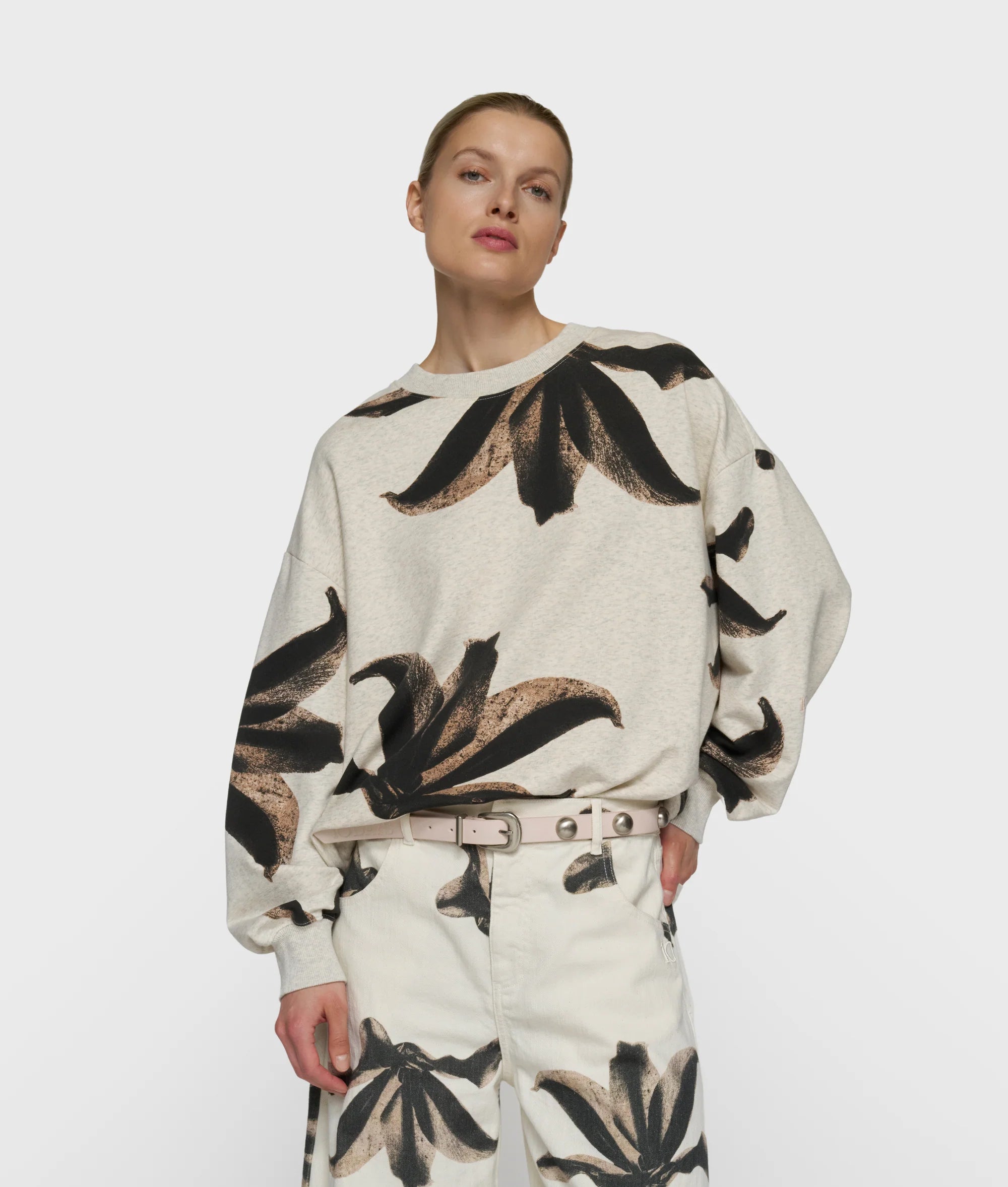10 Days Sweater Flower Soft White Melee