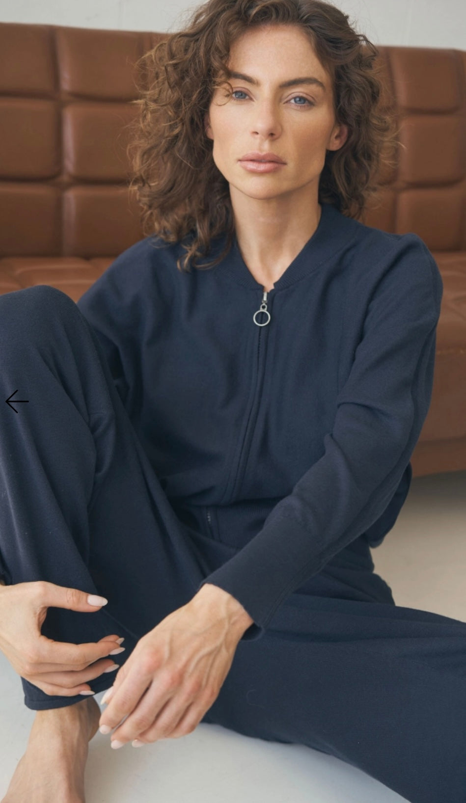 Senses The Label Cardigan KO:MET aus Feinstrick mit Zipper Blue Navy