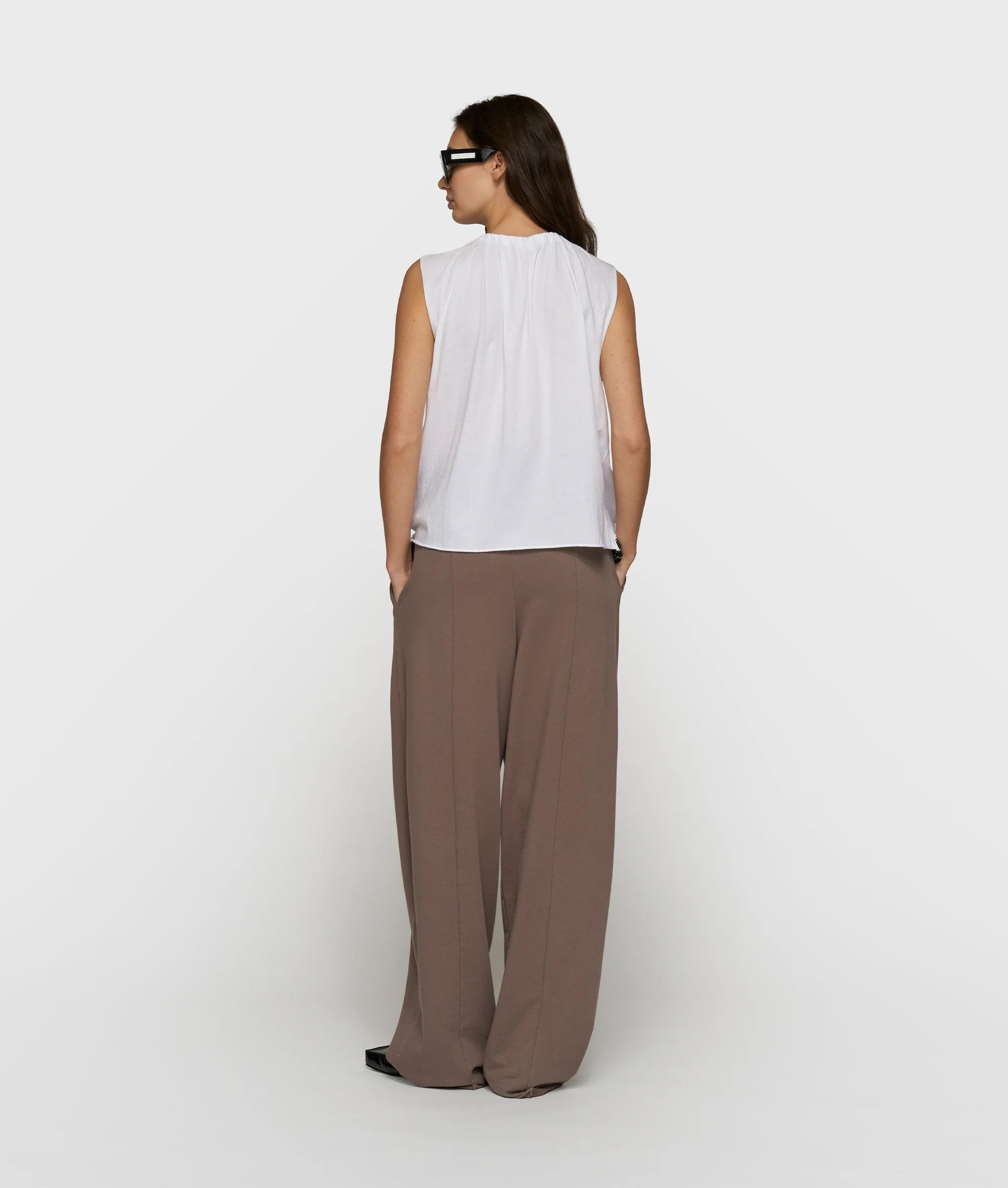 10 Days Pleated Top Jersey Moonrock oder weiß