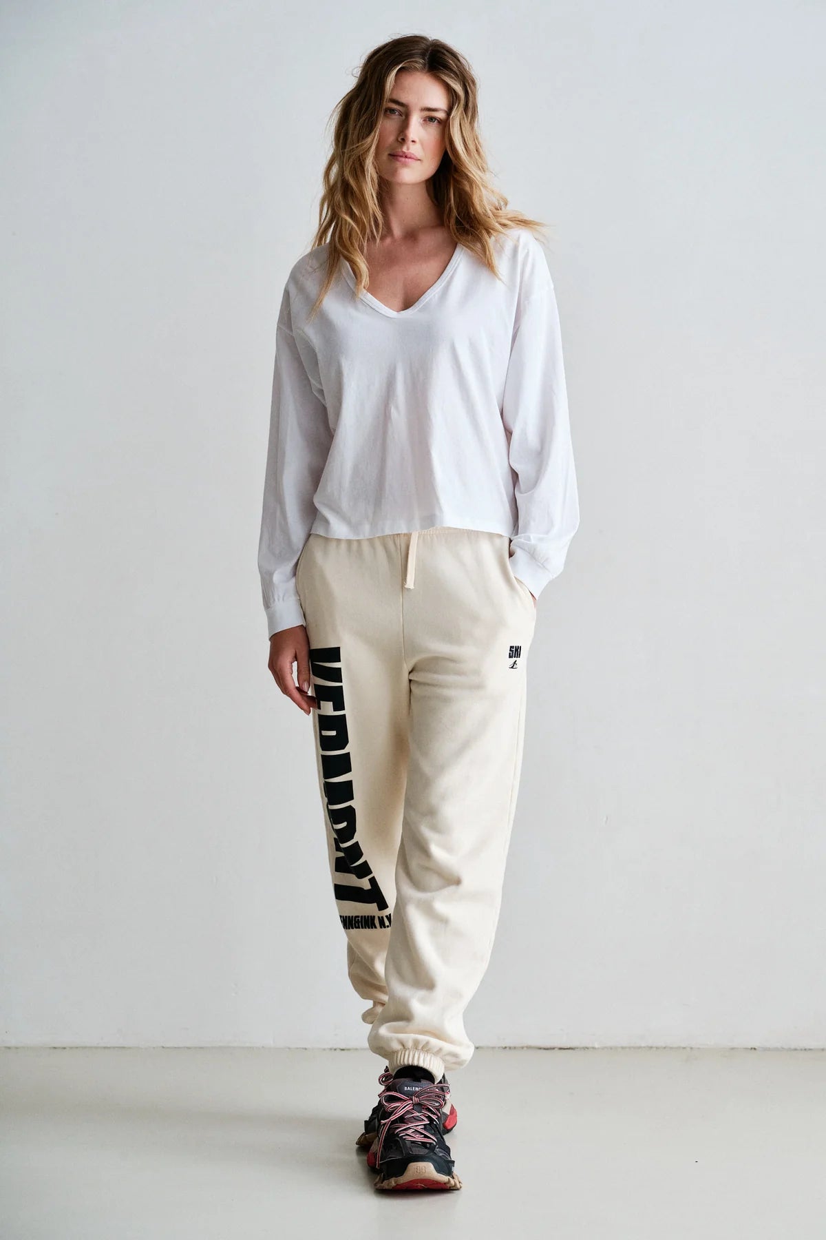 Penn&Ink Jogginghose Ecru Anthrazit (W26F1932)