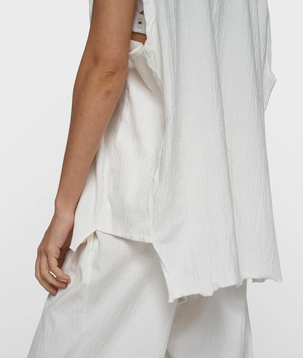 10 Days V-Neck Crinkle Top Farbe Ecru