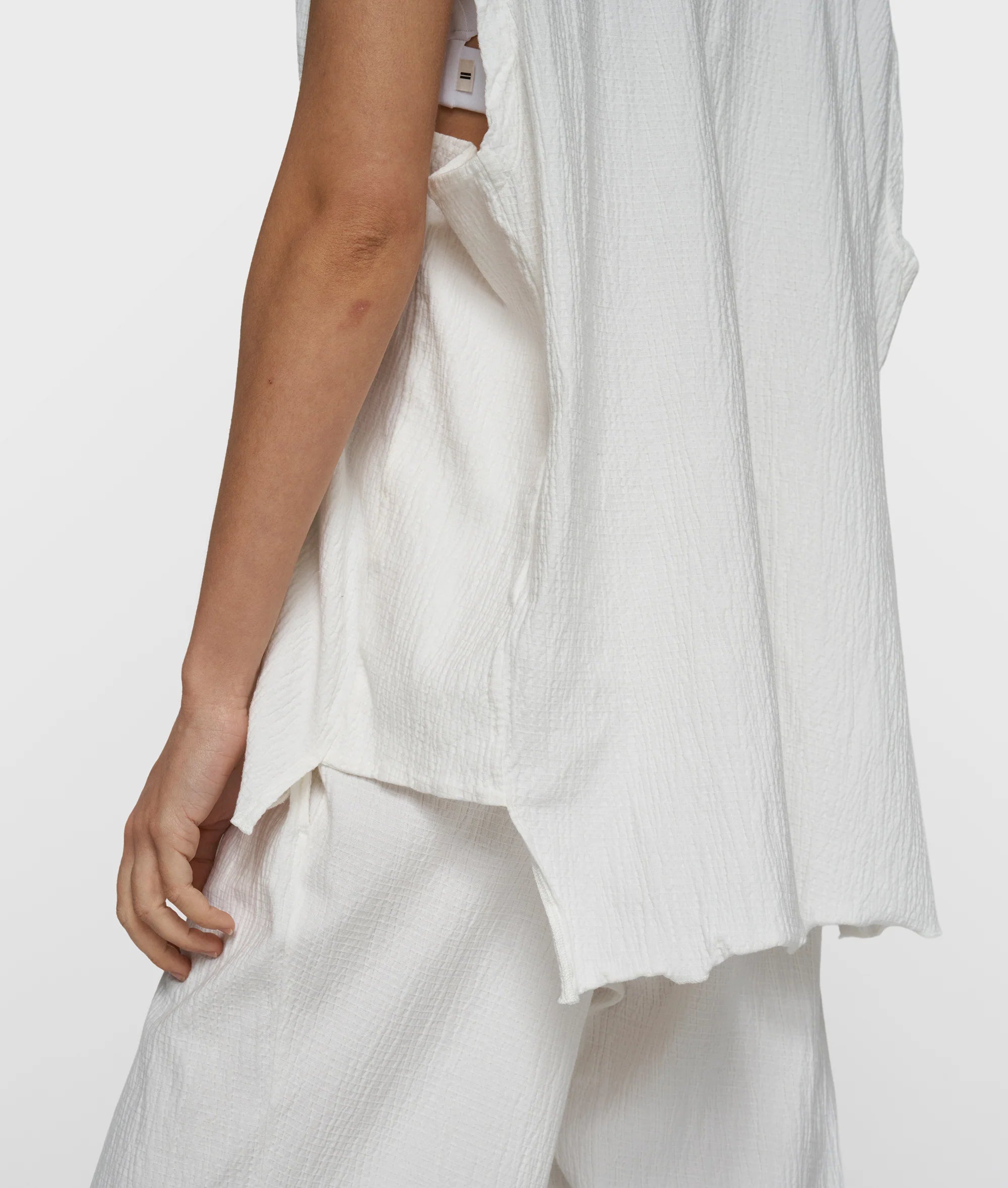 10 Days V-Neck Crinkle Top Farbe Ecru