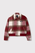 Alix The Label Hairy Check Jacke rot weiß kariert