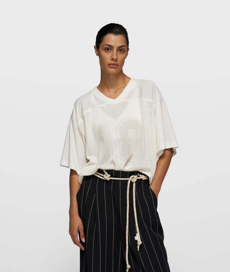 10 Days Mesh Baseball Tee Shirt ecru