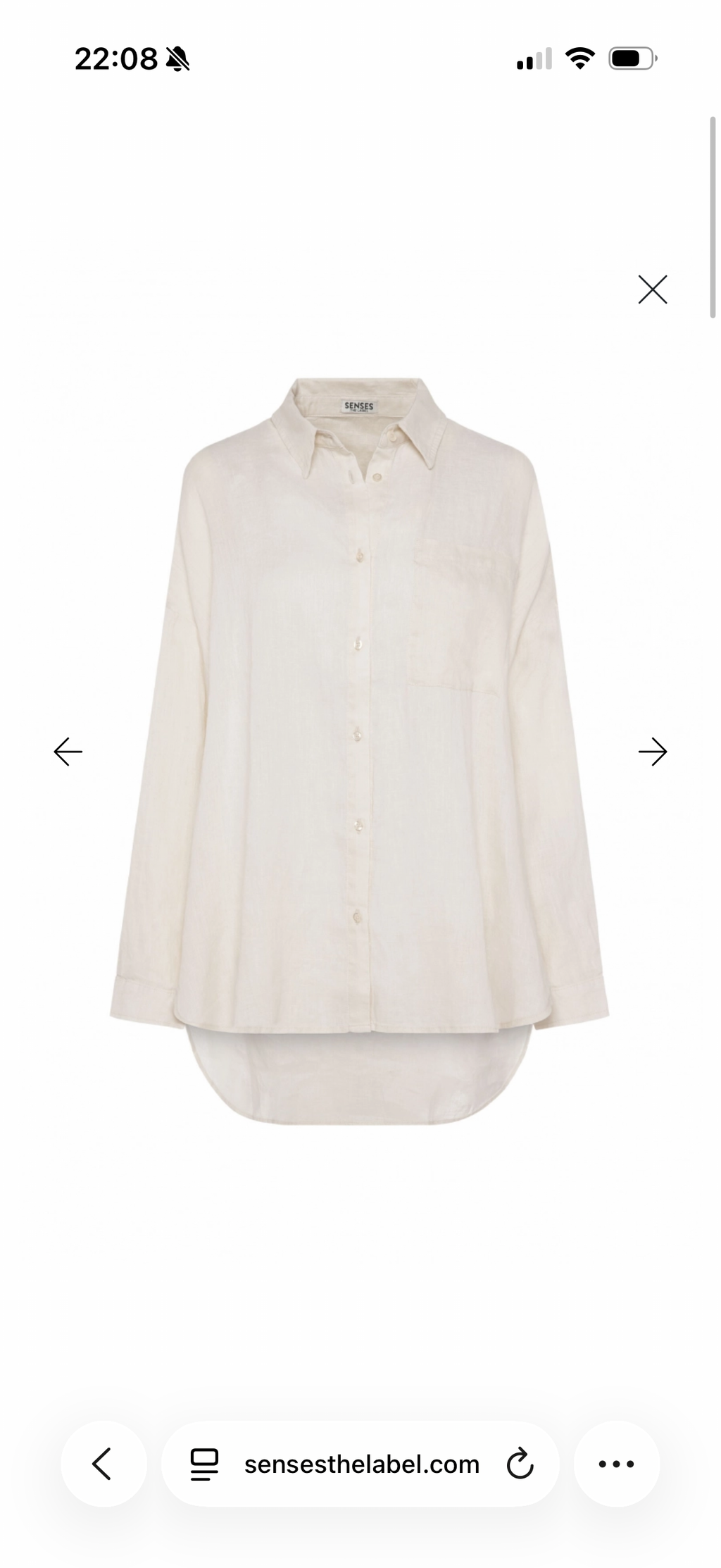 Senses The Label Oversized Leinenbluse Sandfarben