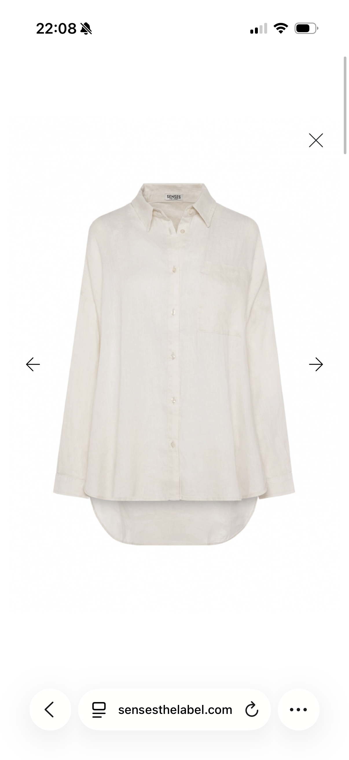 Senses The Label Oversized Leinenbluse Sandfarben