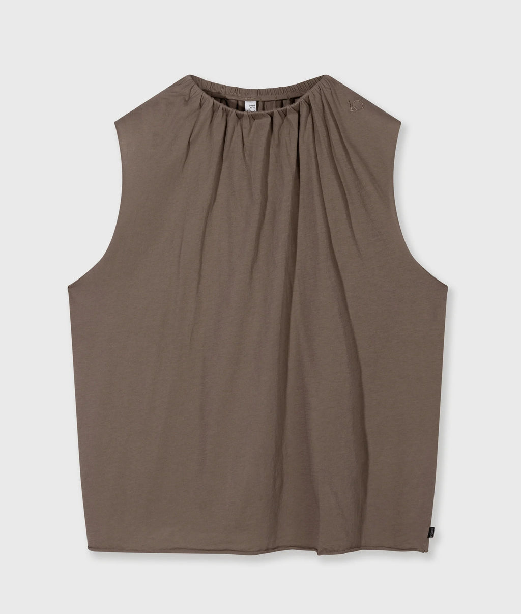 10 Days Pleated Top Jersey Moonrock oder weiß
