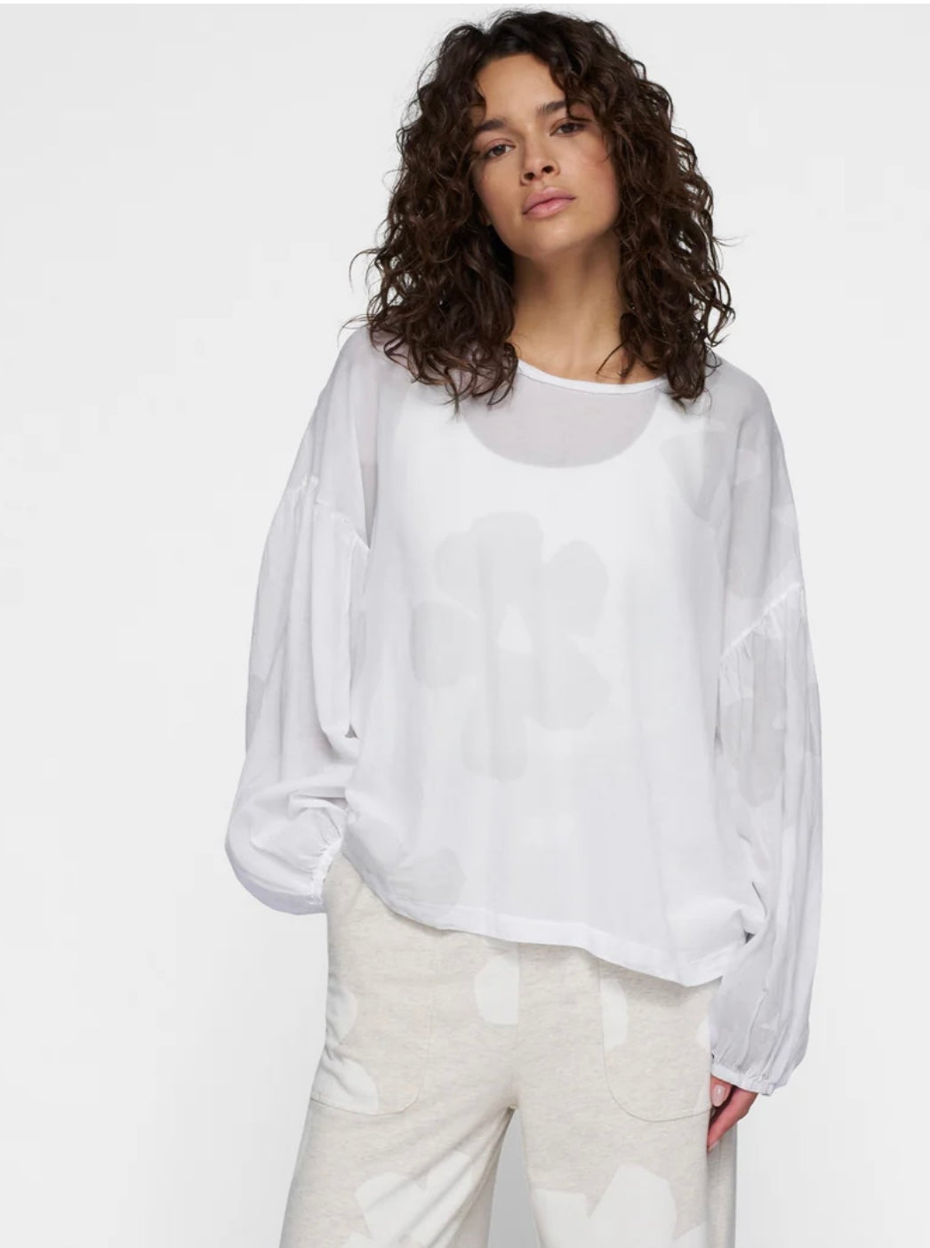 10 DAYS Ballon Sleeve Bluse Flower