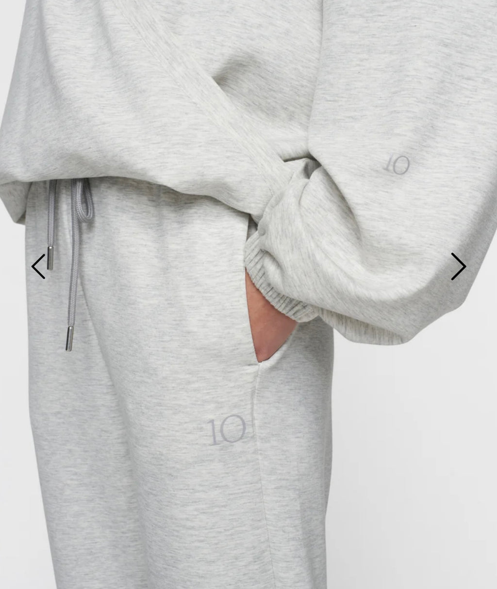 10 DAYS Soft Scuba Dance Sweater White Grey Melee