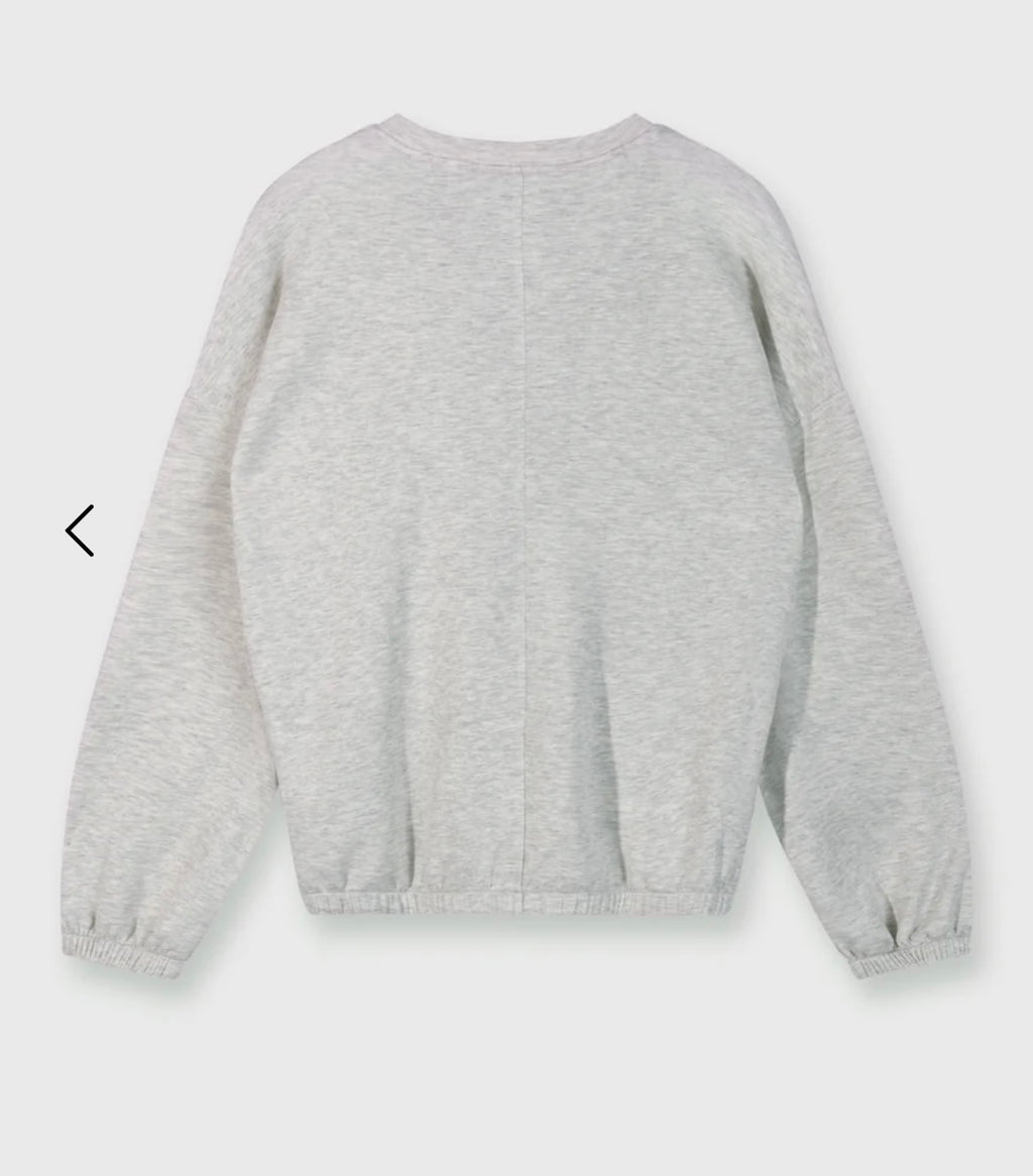 10 DAYS Soft Scuba Dance Sweater White Grey Melee