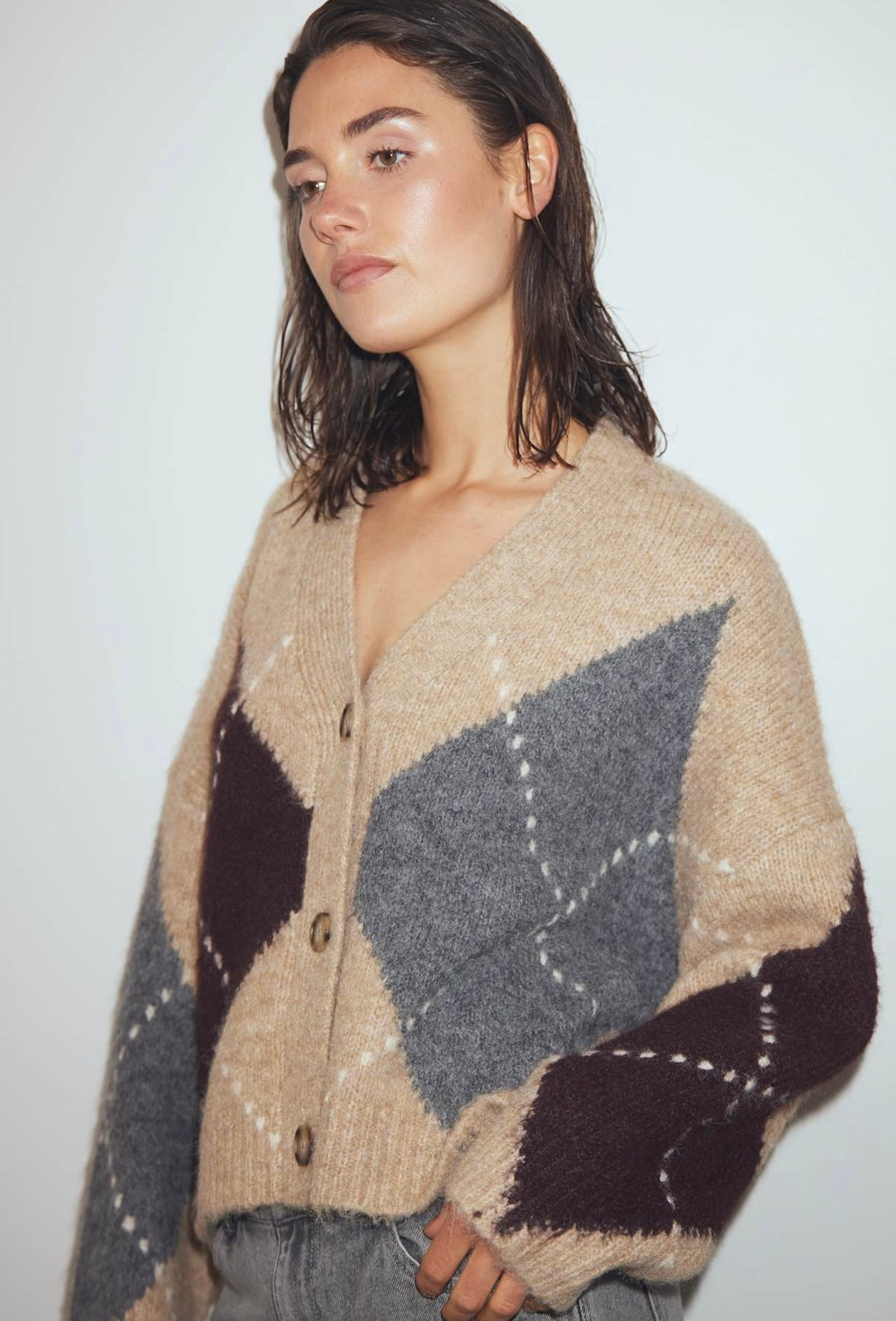 NOELLA N-Laiana Knit Cardigan Sand Melange