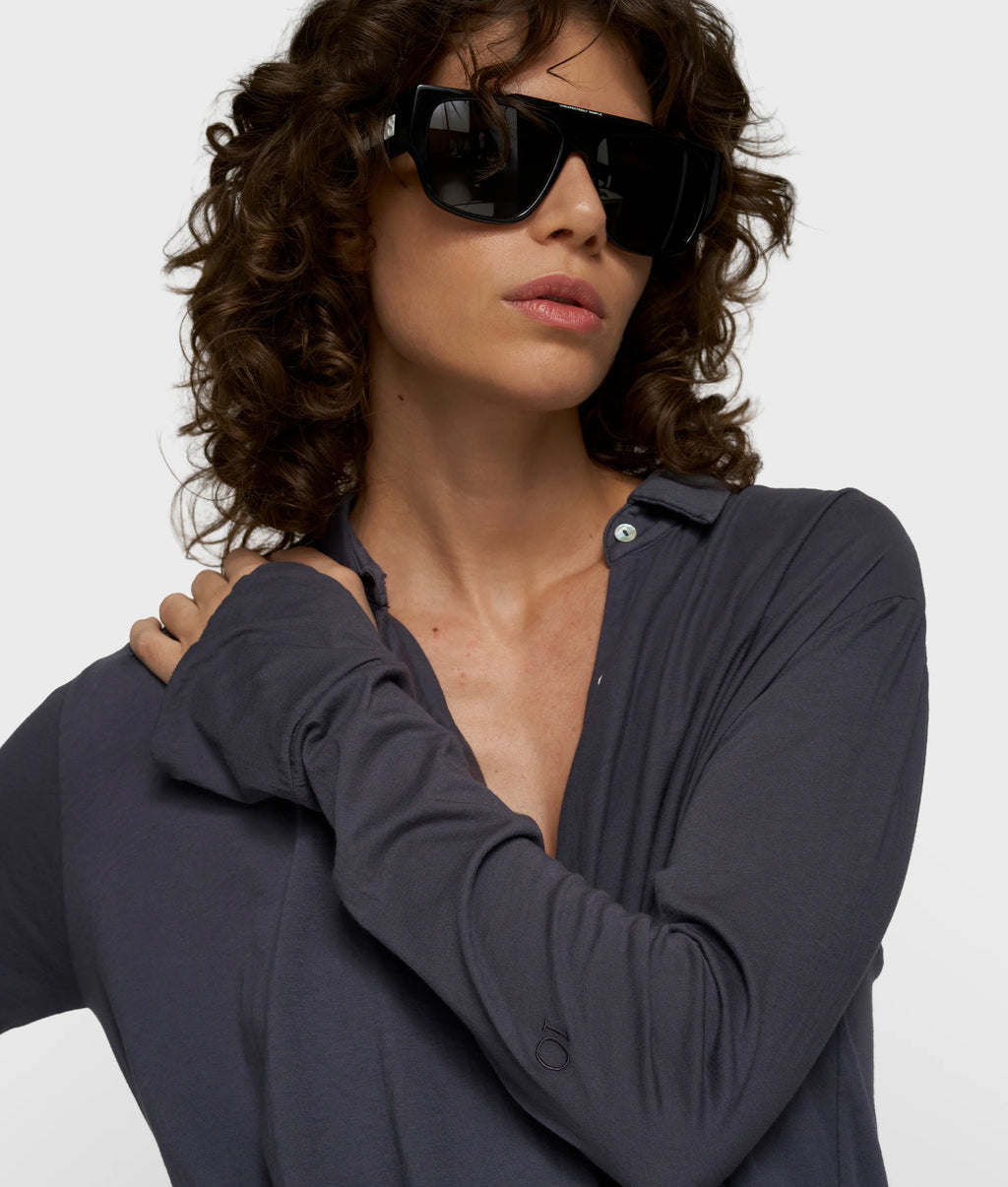 10 Days Wrap Bluse Steelblue