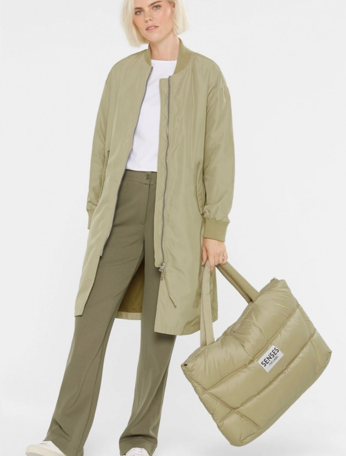 SENSES The Label Puffer Weekender Bag AM:ORA light sage