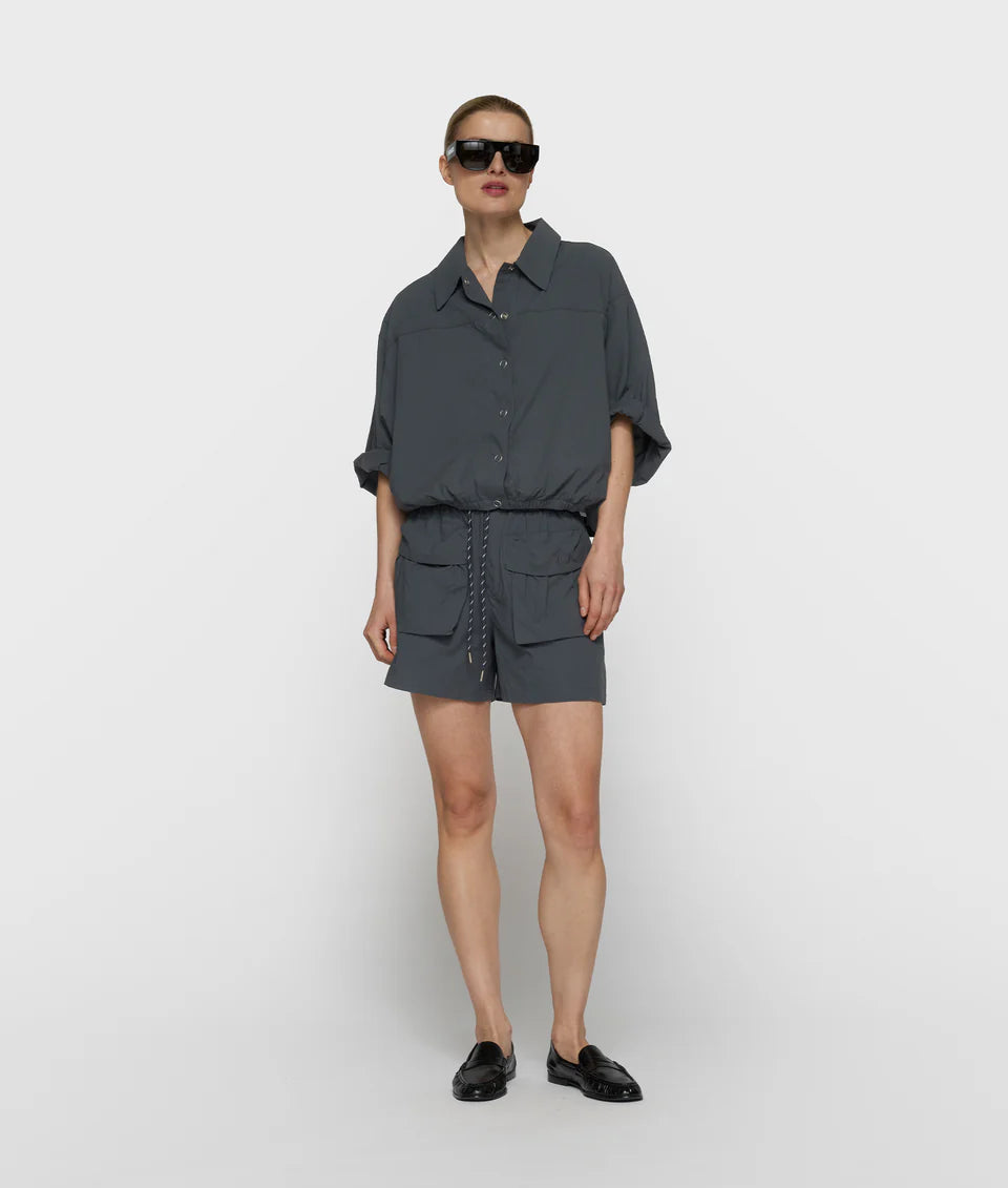 10 Days Crinkle Utility Shorts Farbe Steel Blue