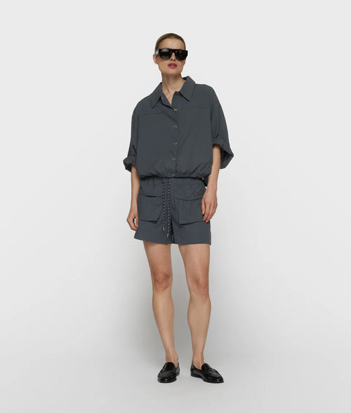10 Days Crinkle Utility Shorts Farbe Steel Blue