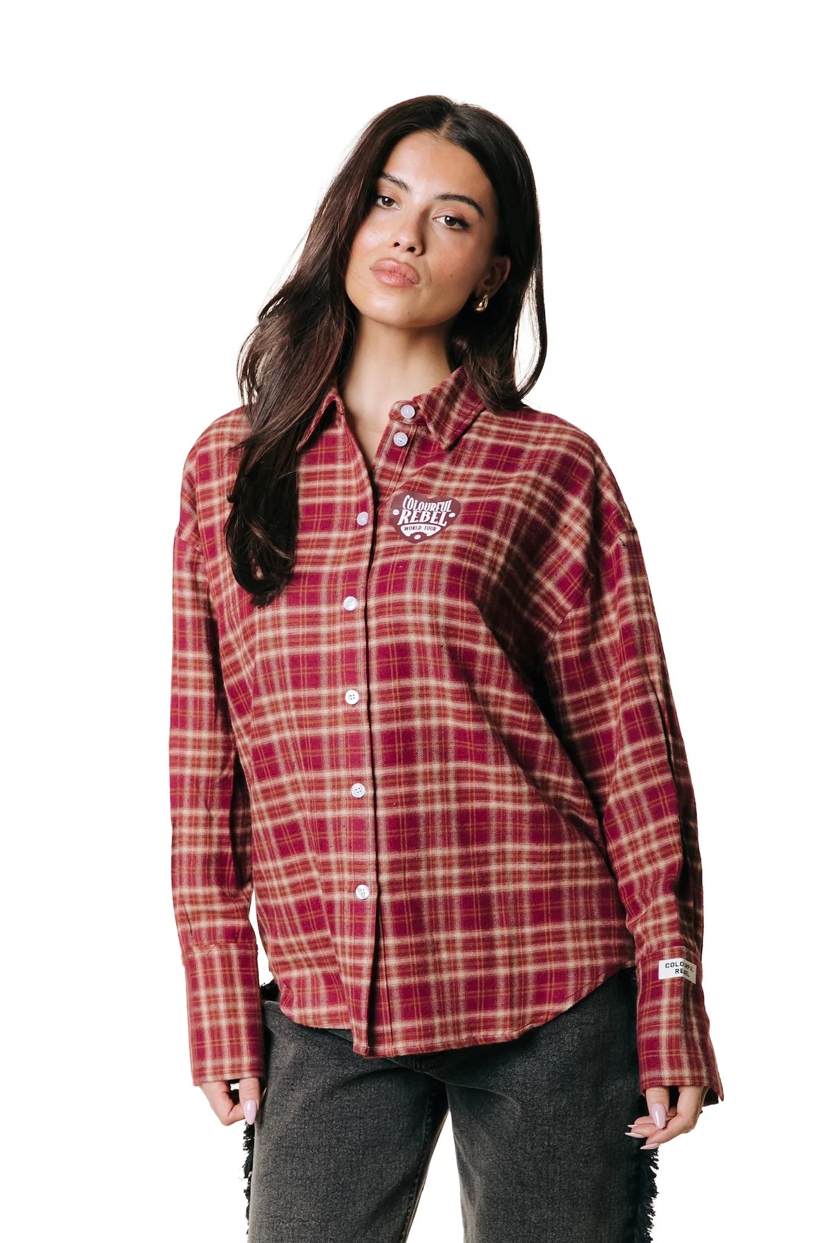 Colourful Rebel TALIA karierte Rote Bluse
