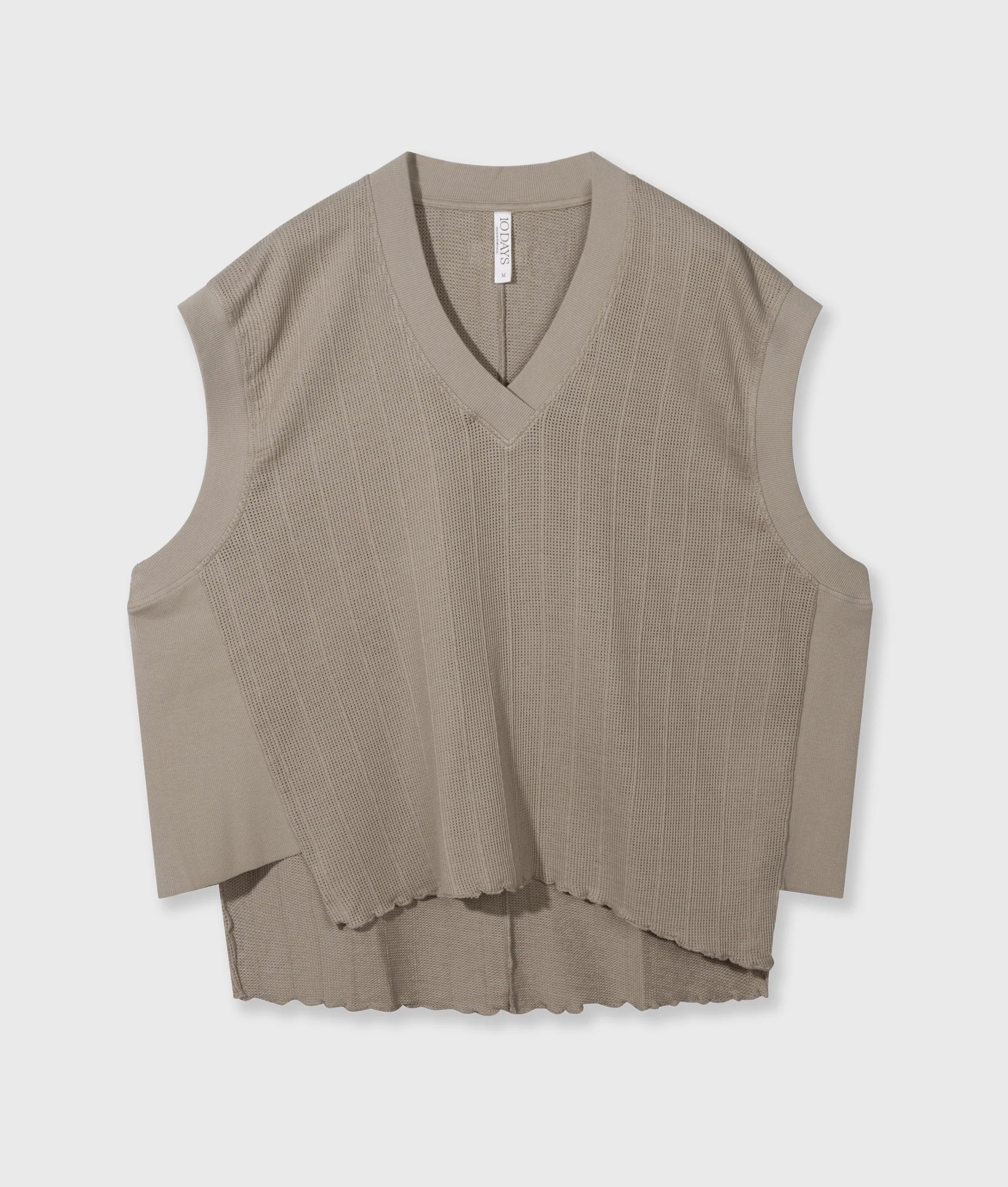 10 Days V-Neck Mesh Top Farbe Fog