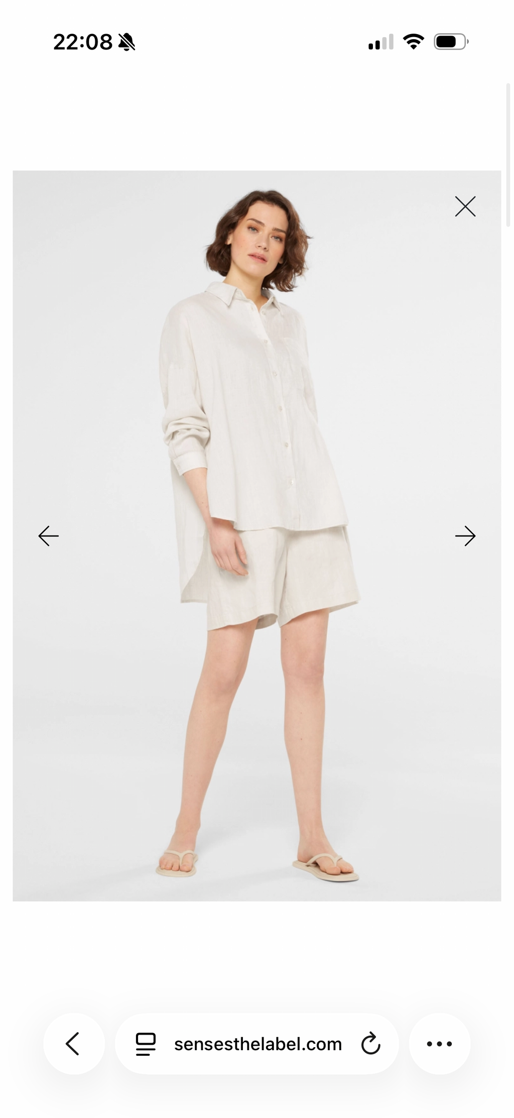 Senses The Label Oversized Leinenbluse Sandfarben