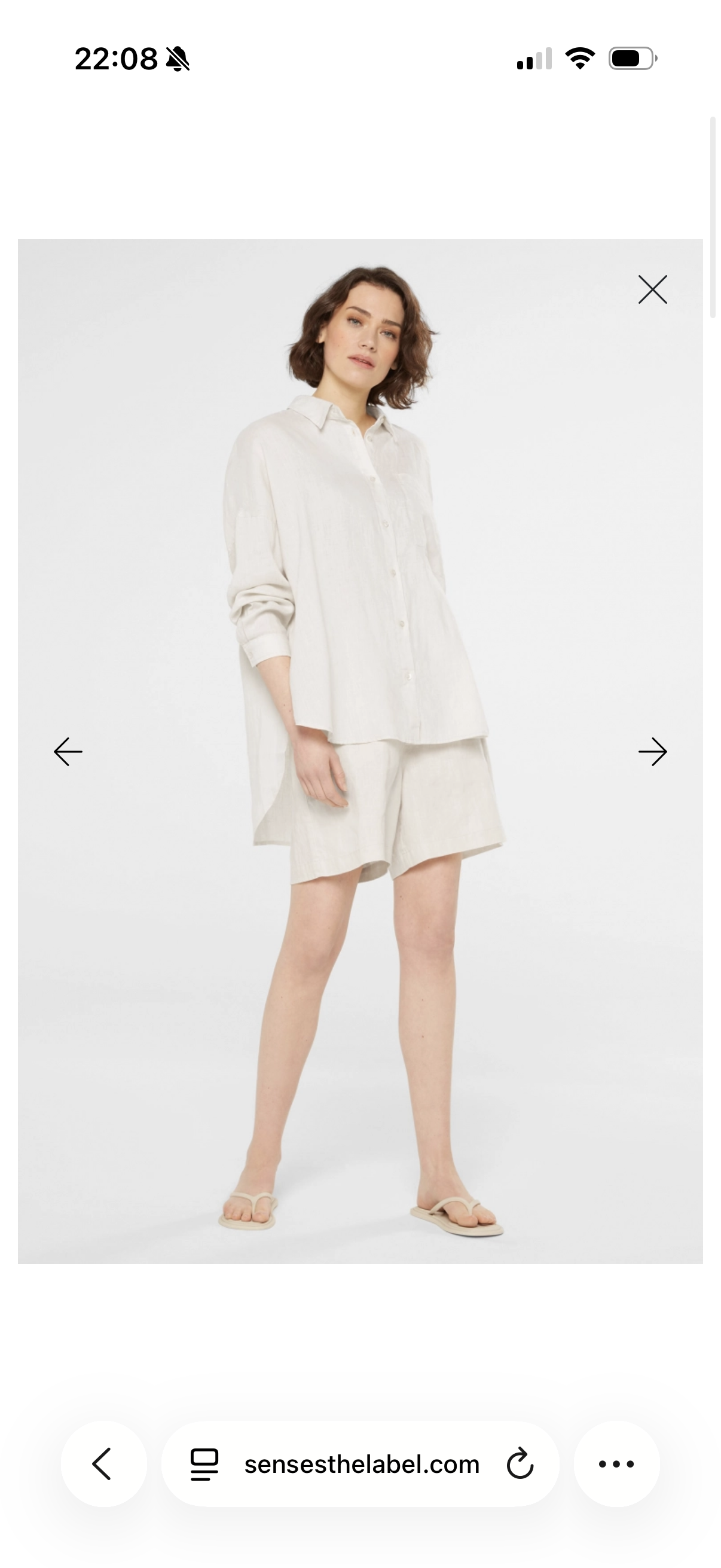 Senses The Label Oversized Leinenbluse Sandfarben