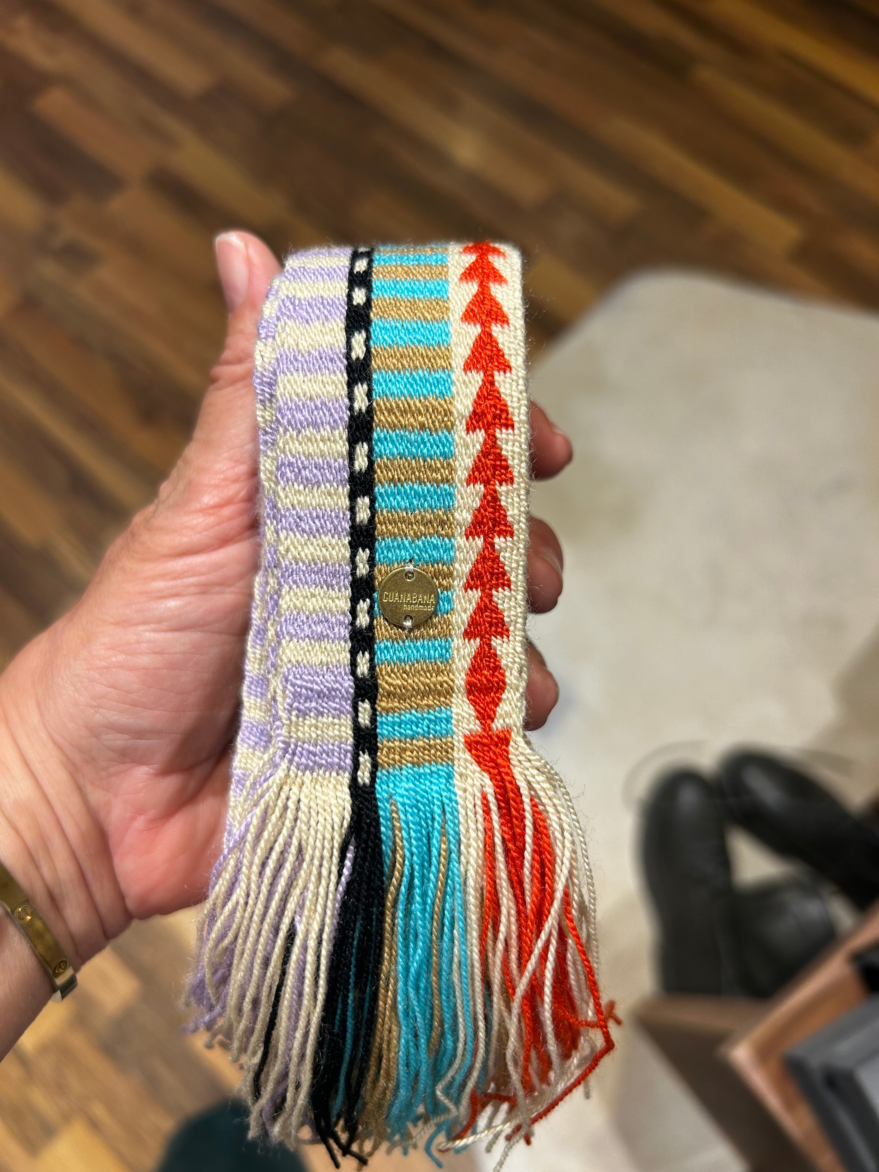 Guanabana Gürtel zum Knoten (breit) Flieder Türkis rot