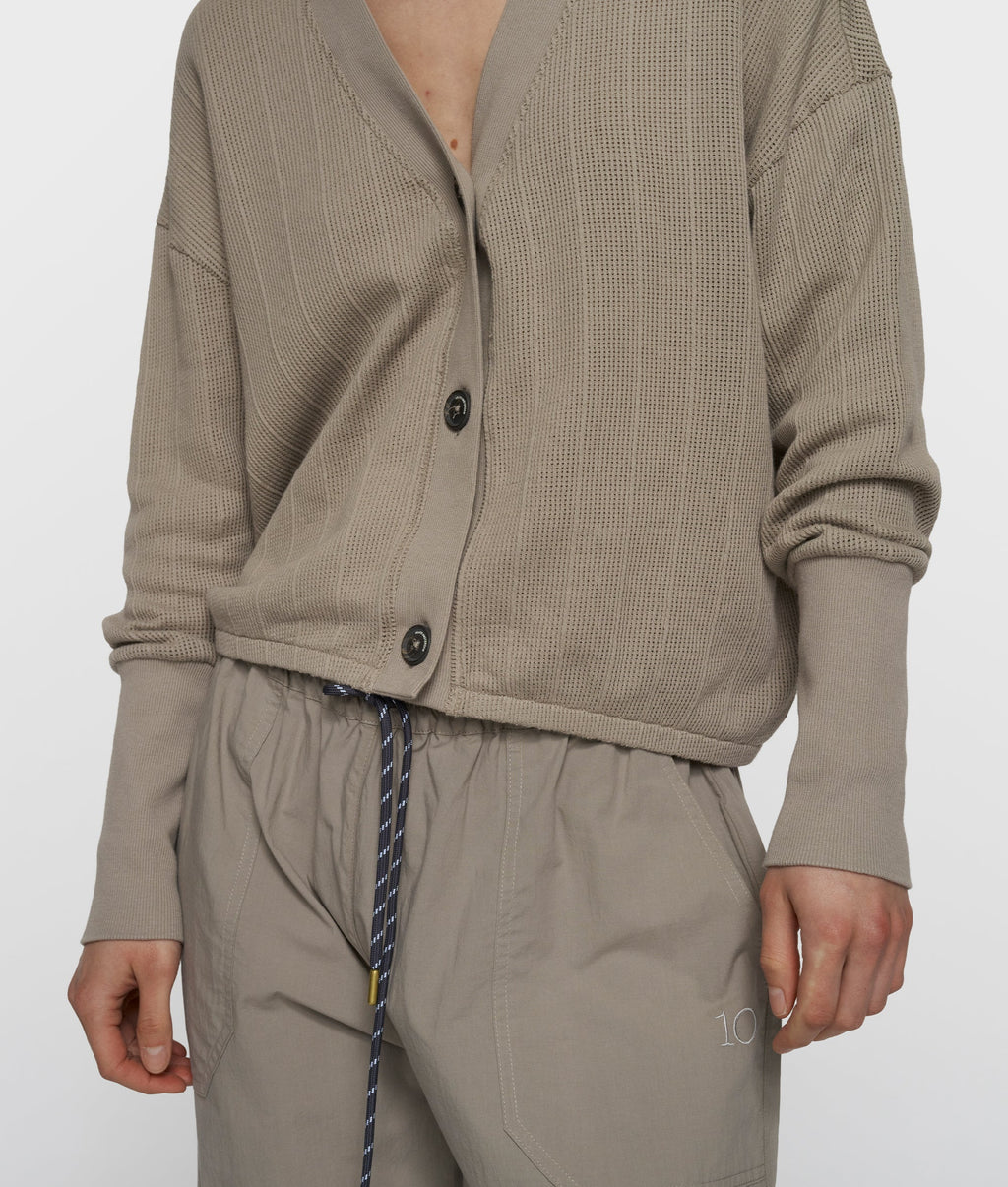 10 Days V-Neck Mesh Cardigan Farbe Fog
