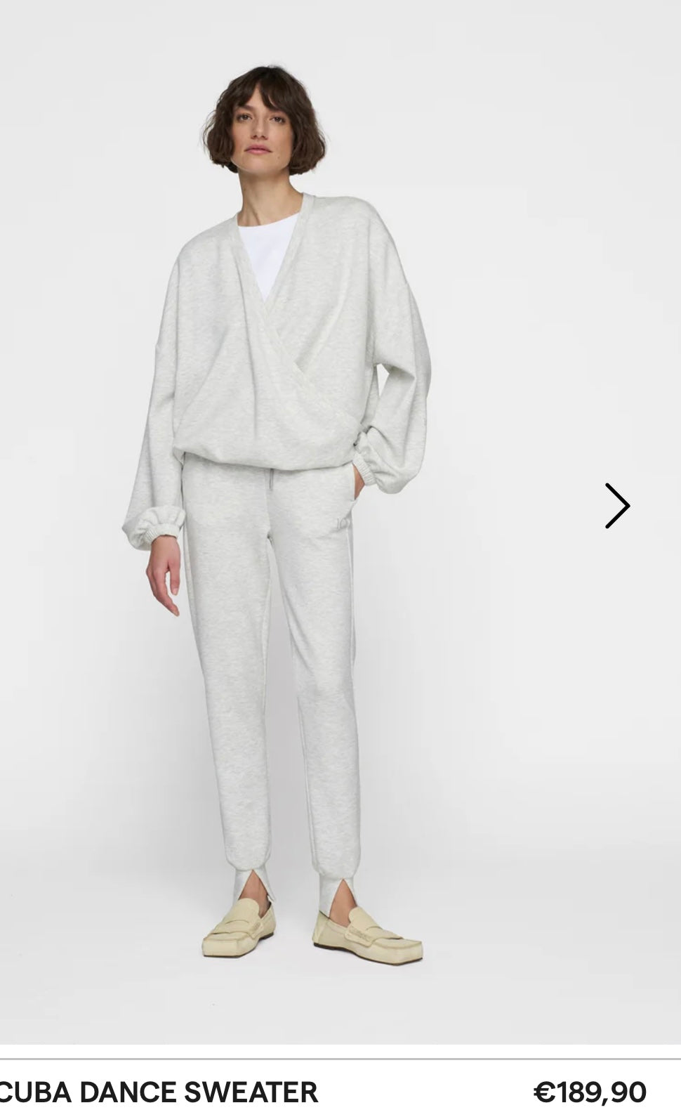 10 DAYS Soft Scuba Dance Sweater White Grey Melee