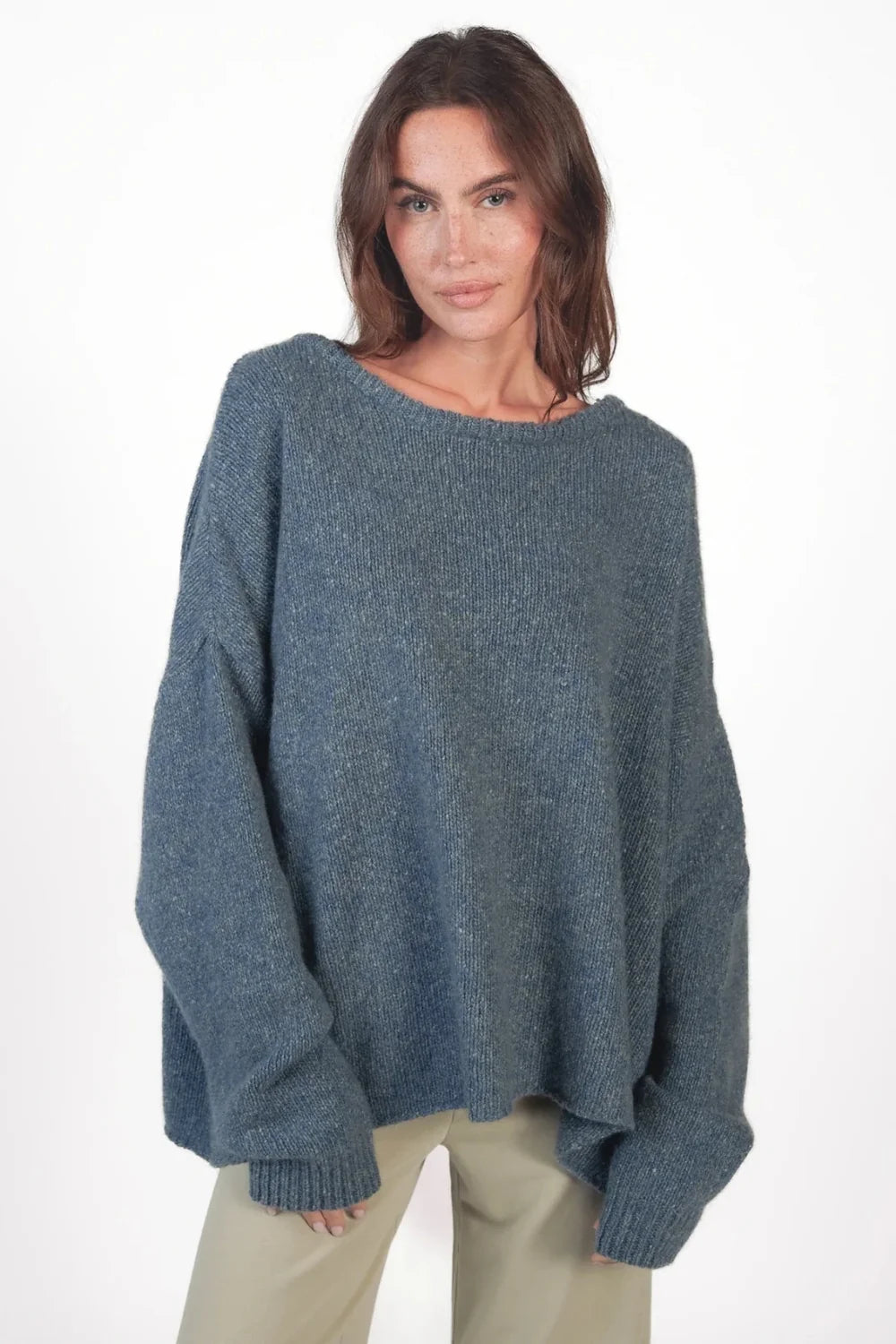 Love Joy Victory Kaschmir Pullover Amory shibori graublau