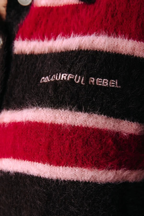 Colourful Rebel Bobbi Polo Strickshirt mit Kragen gestreift