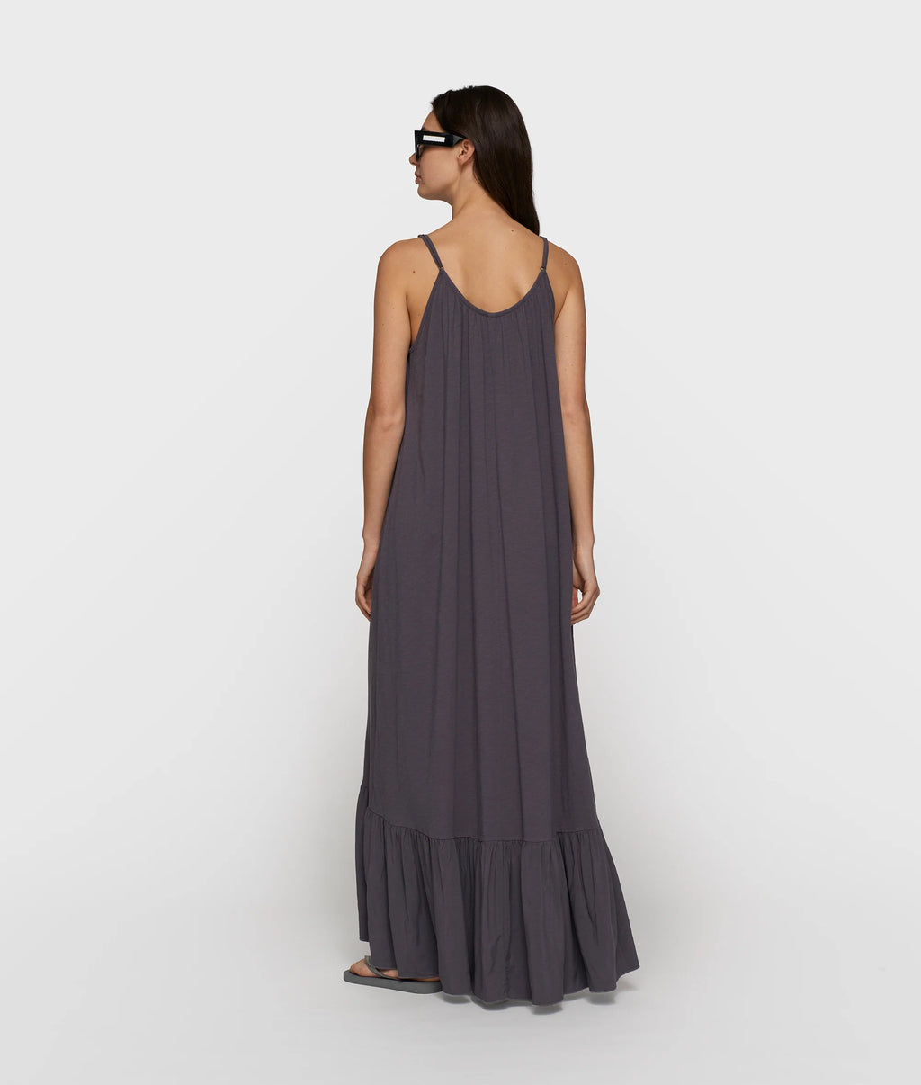 10 Days Maxi Dress Slub Jersey Steelblue