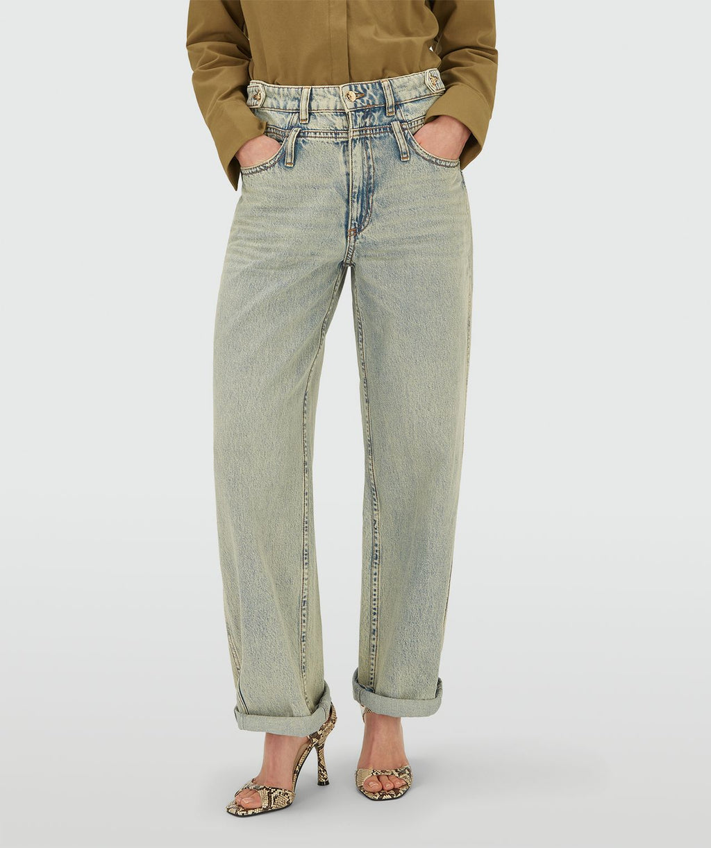 JOSH V Louella Mid-Rise-Wide-Leg Jeans Light Dirty Denim