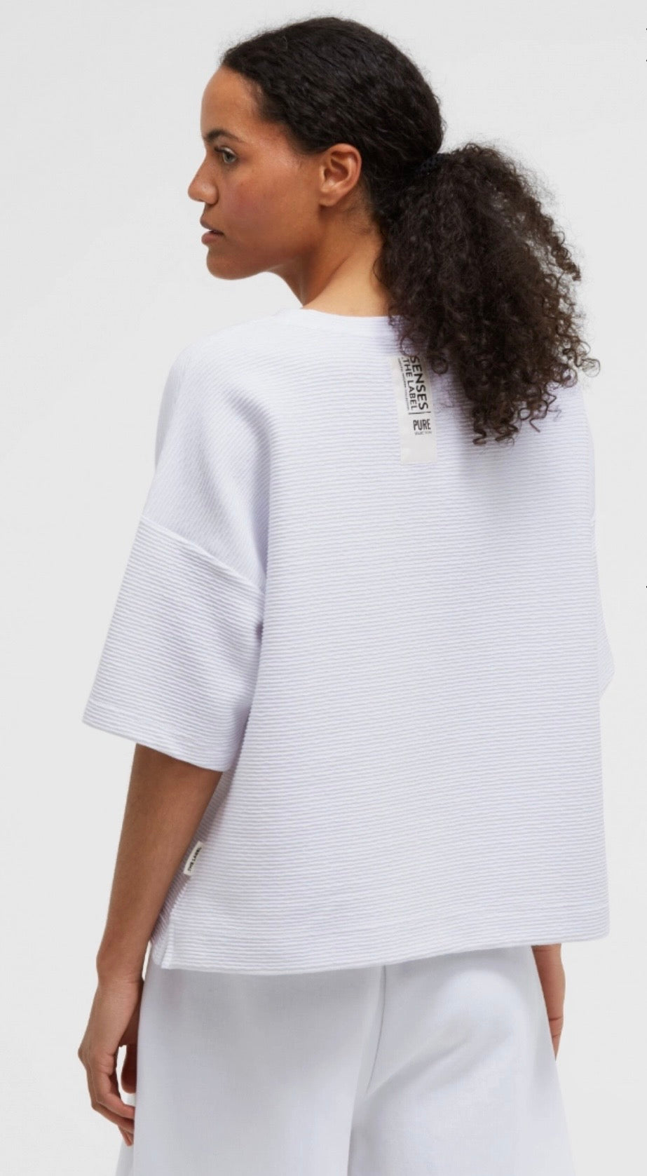 Senses The Label strukturiertes Kurzarm Sweatshirt SO:Y optic white