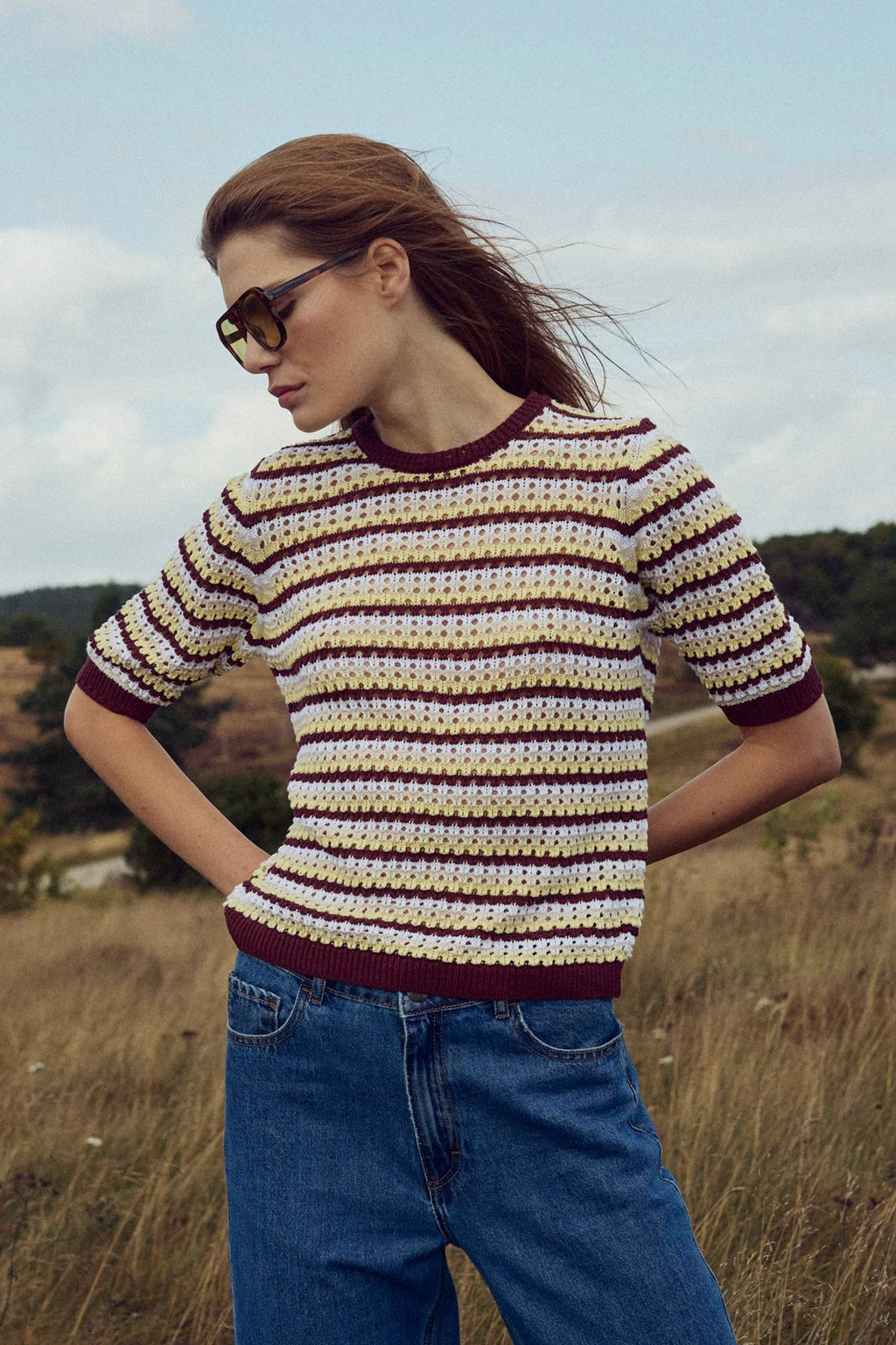 Noella N-Maylin Knit Dinah Brown Stripe
