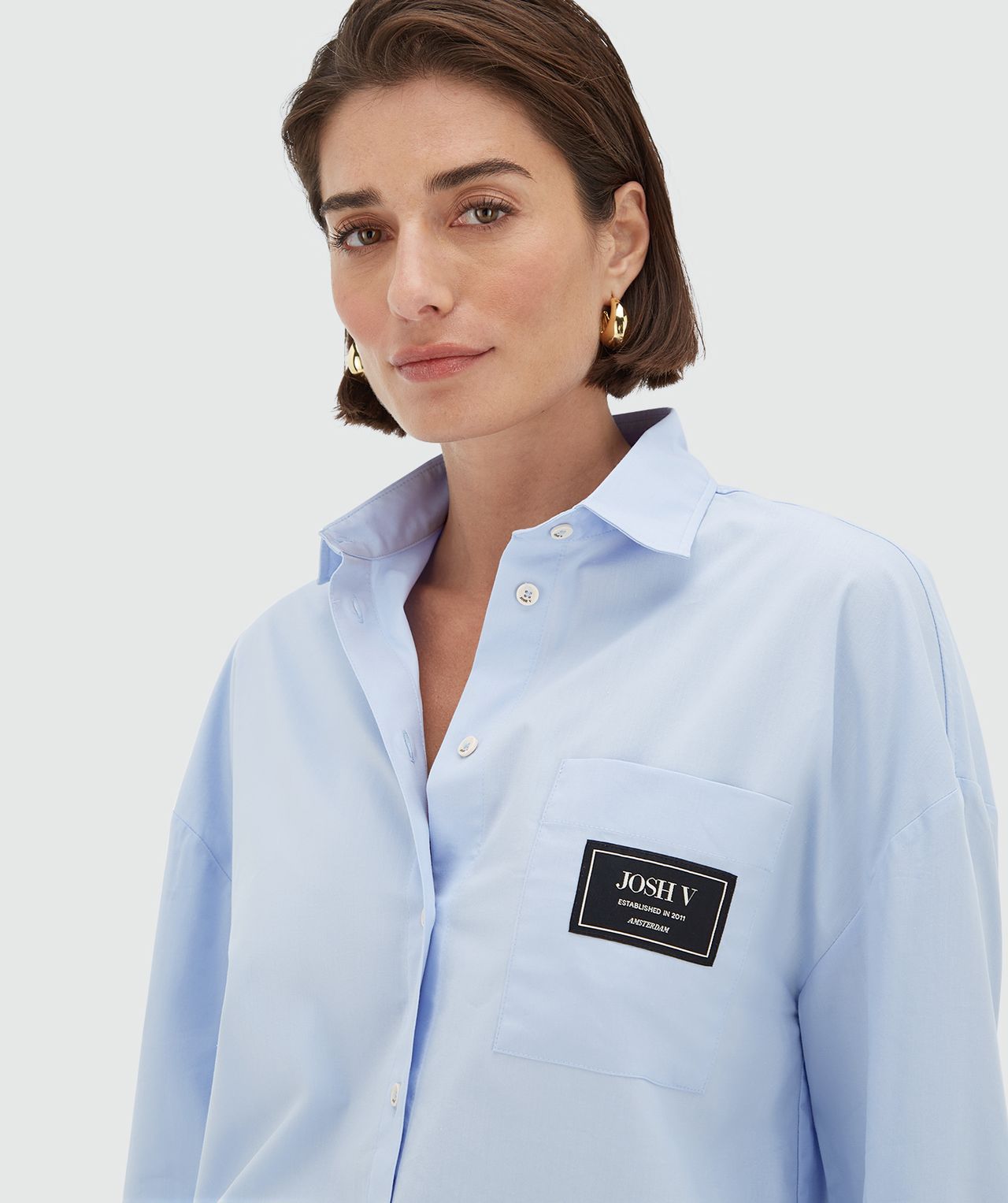 Josh V Berdina Oversized Bluse hellblau