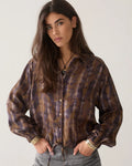 Summum Cropped Bluse Misty Flower braun